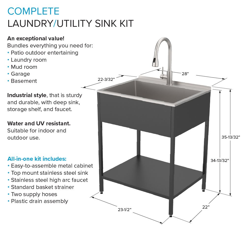 Transolid EWS-2822S-MB Laundry-Tubs-Utility-Sinks - View #3