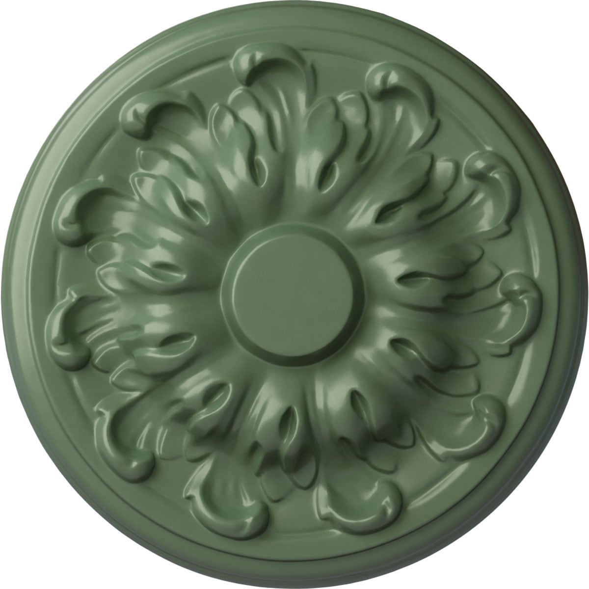 Ekena Millwork CM08MUAGF Millin 7.875-in W x 7.875-in L Painted Athenian Green Polyurethane Whole Ceiling Medallion