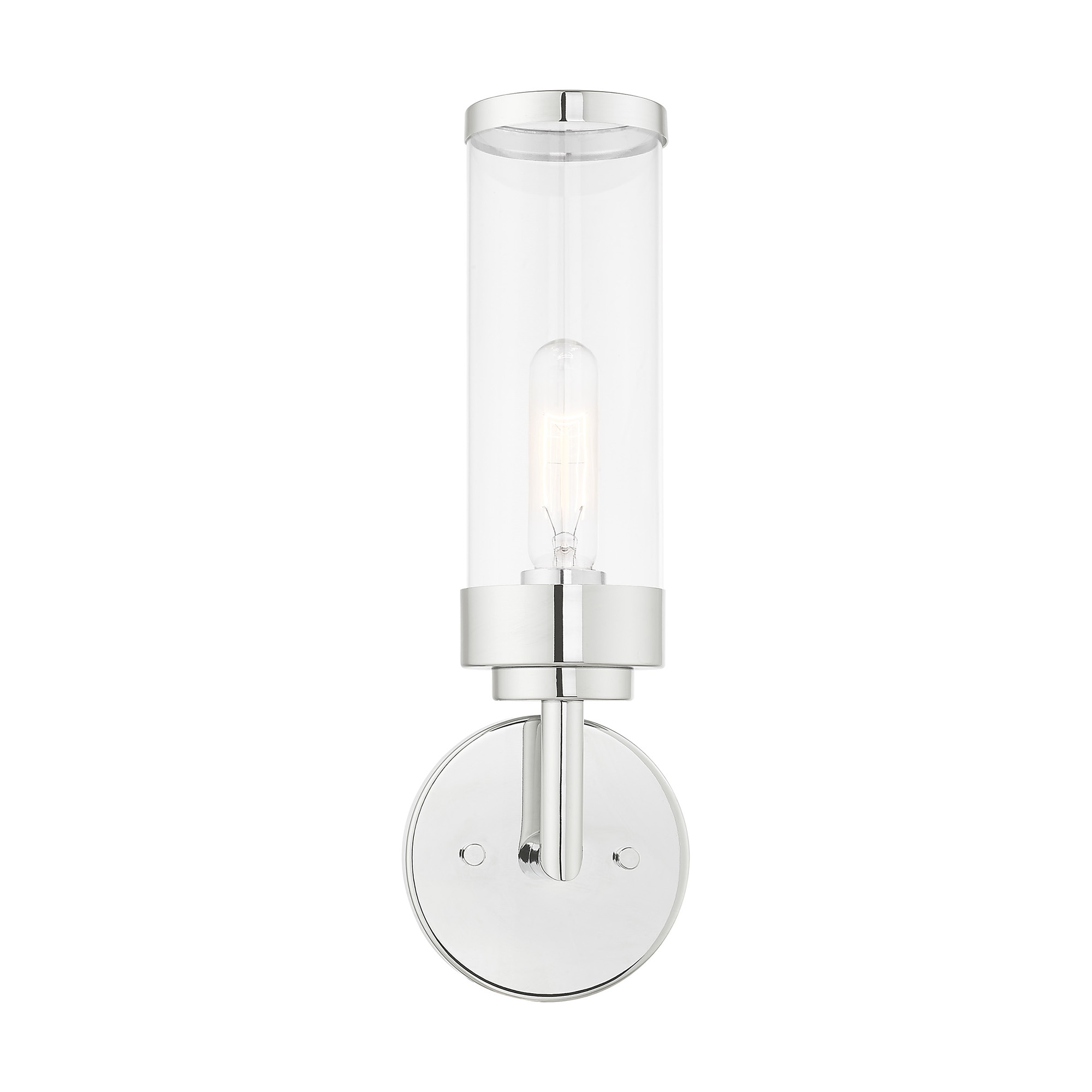 Polished Chrome Clear Glass Single Light Sconce