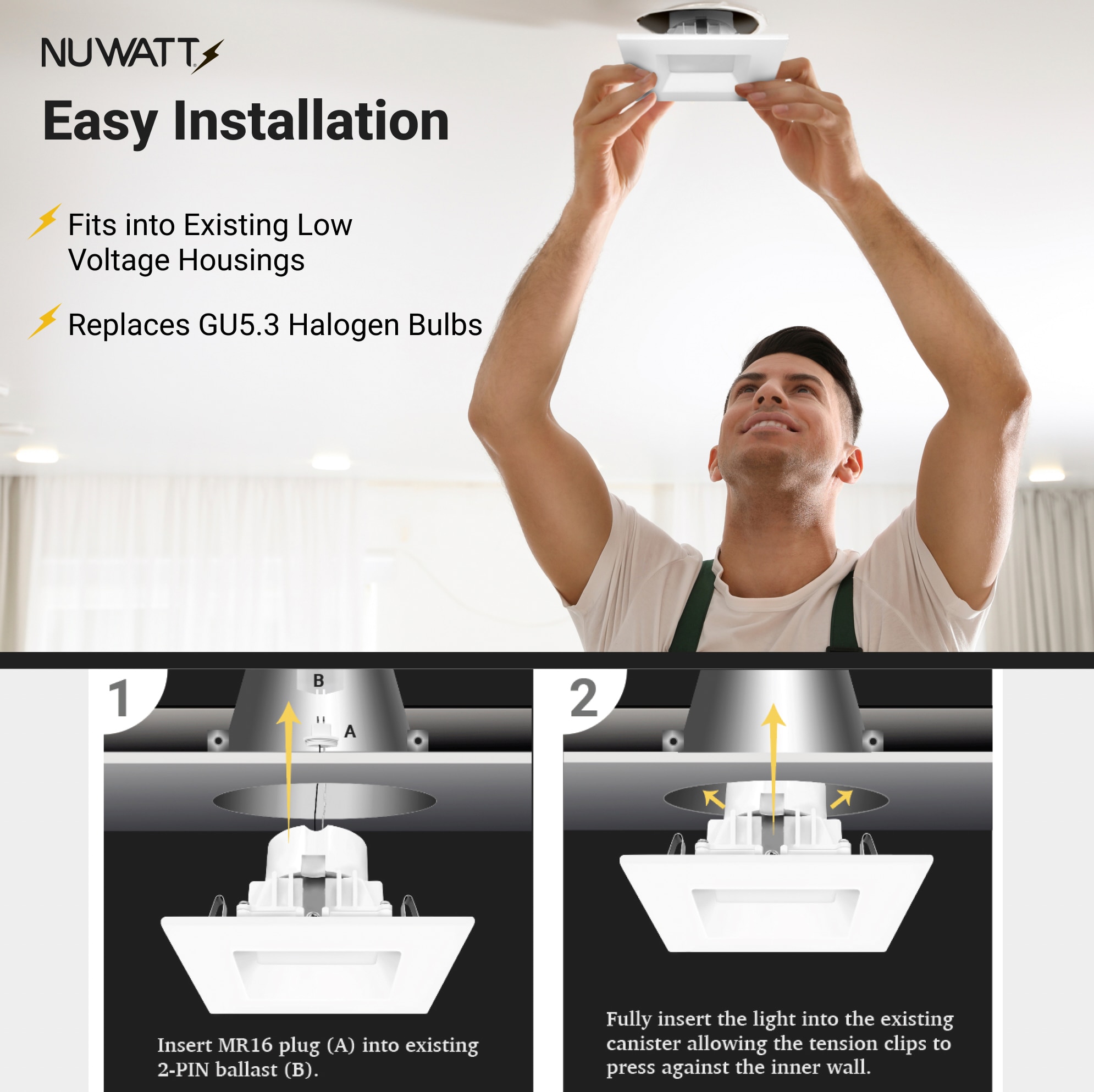 NUWATT SQDL4MR16LV5CTWH12P Led-Retrofit-Downlight - View #9