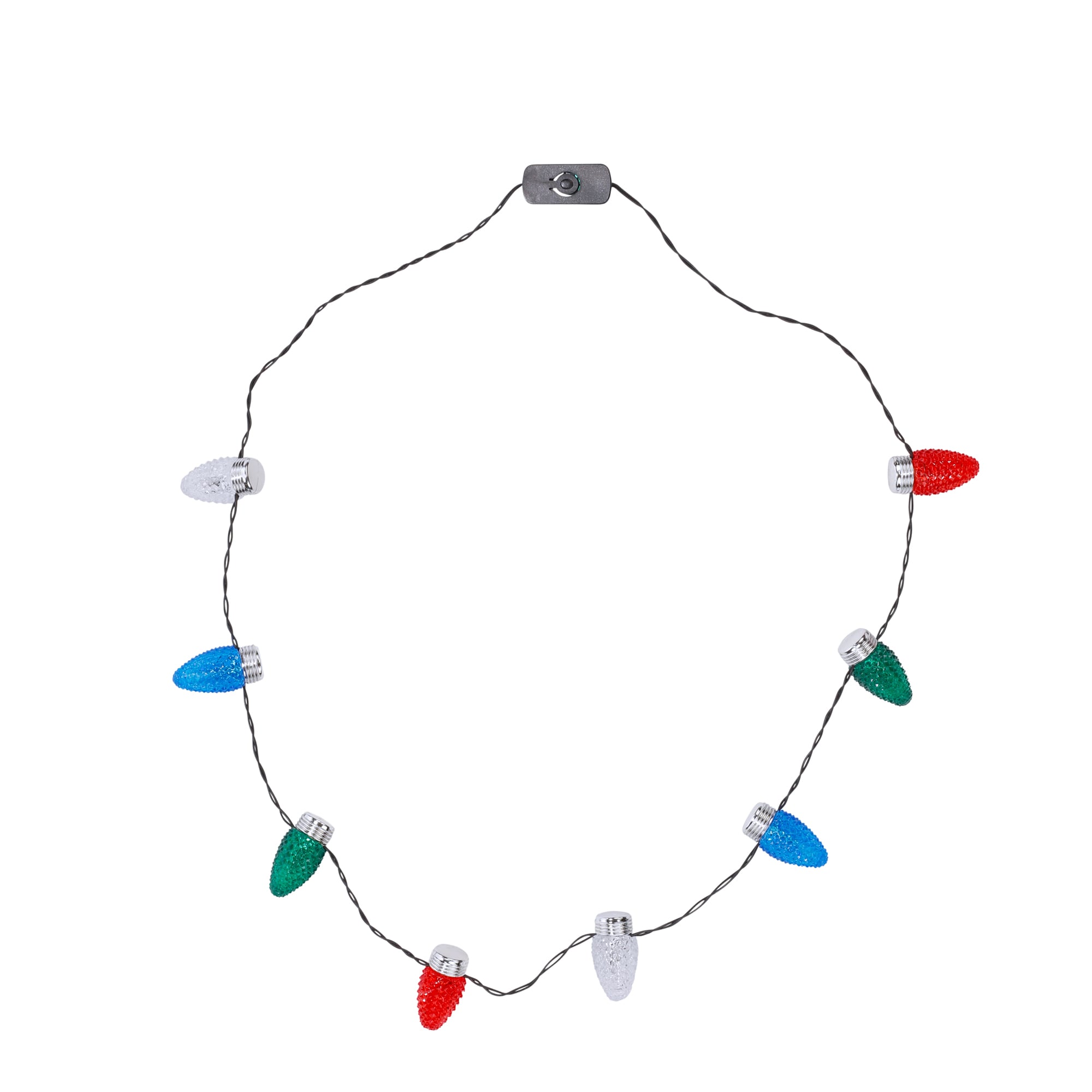 Mardi Gras Jumbo Light-Up Bulb Necklace 1ct - Litin's Party Value