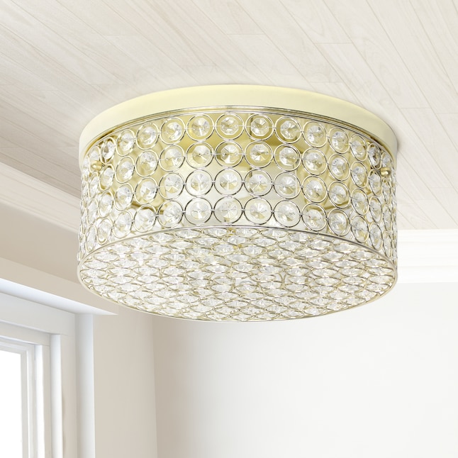 Lalia Home Classix 2-Light 12-in Gold LED Flush Mount Light in the ...