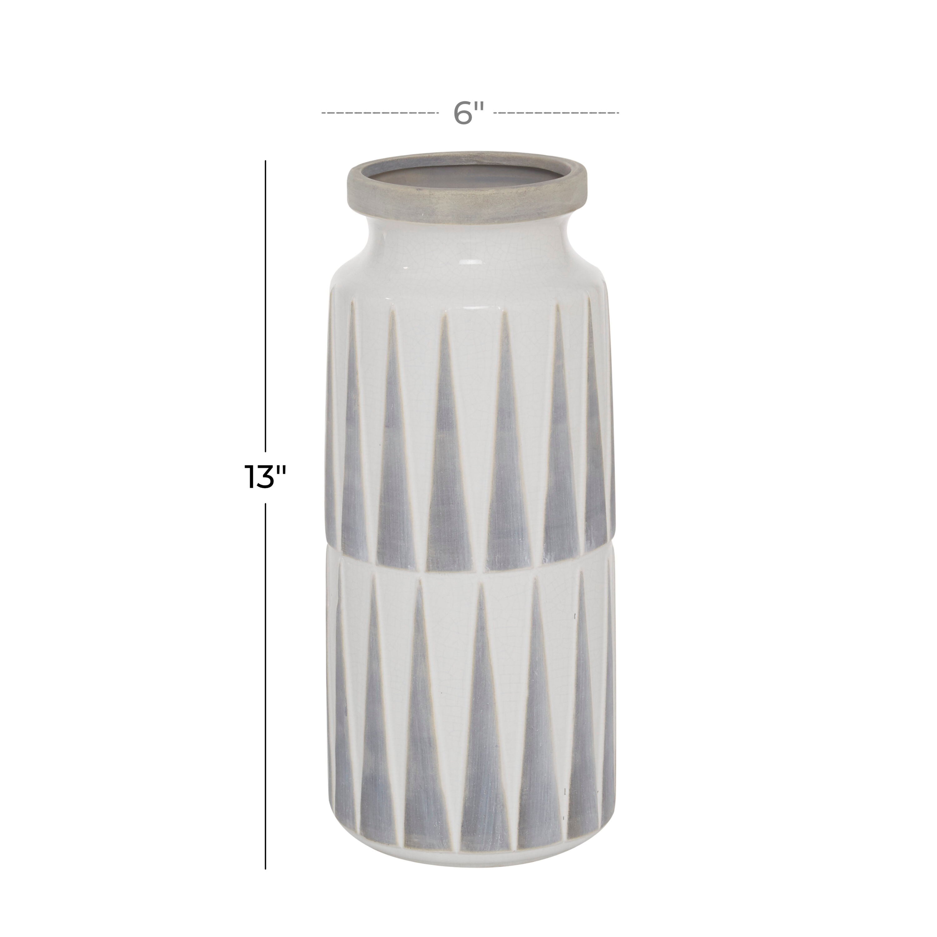 Elegant Dove Gray Ceramic Bouquet Vase 13''