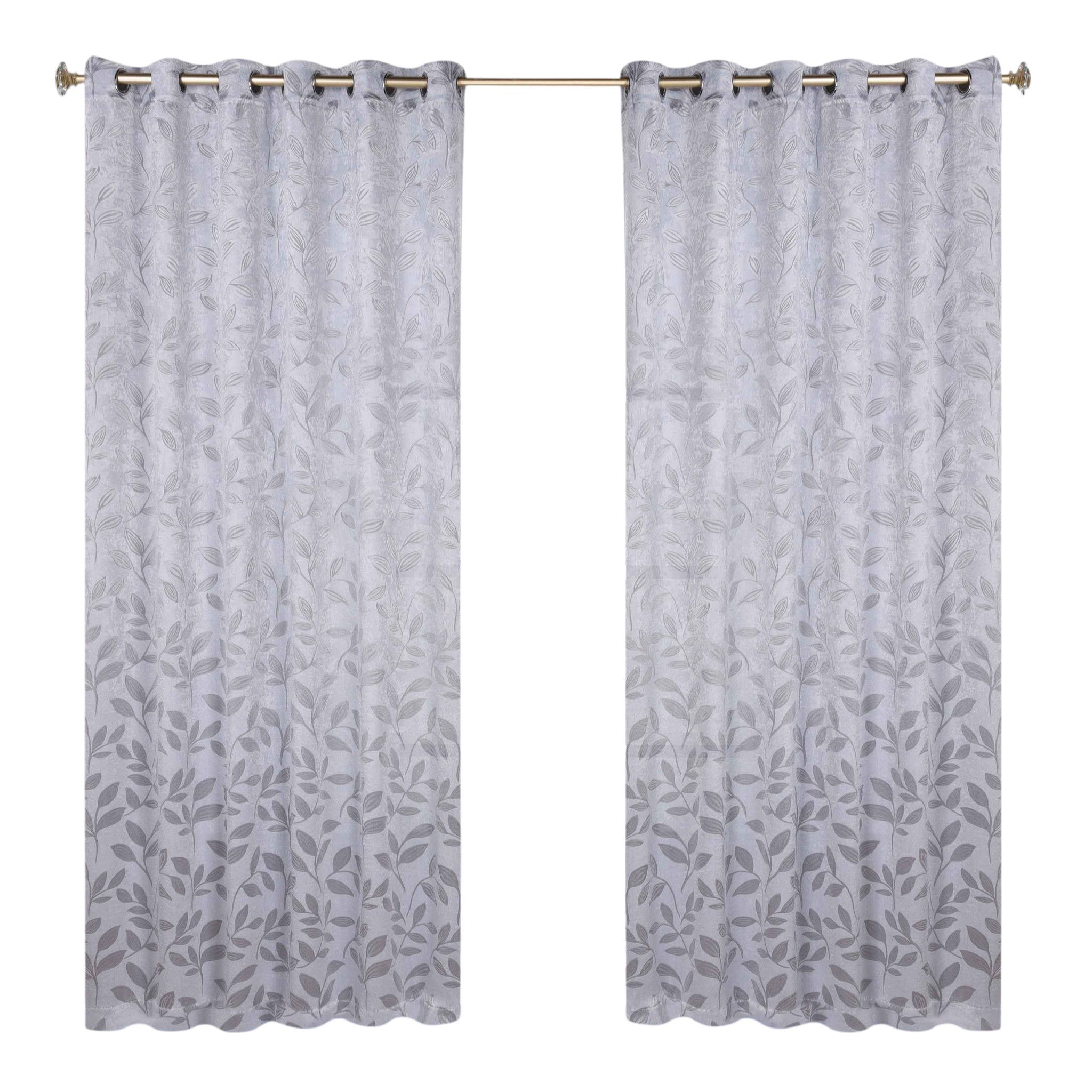 Slickblue Bedroom Living Room Leaves Darkening Thermal Lined Grommet Window Curtain Panels Set of 2 Multiples Sizes and Color Options