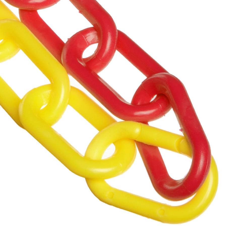 Mr. Chain 30037-100 1.5 In. (#6, 38Mm) X 100 Ft. Alternating Yellow/Red Plastic Barrier Chain