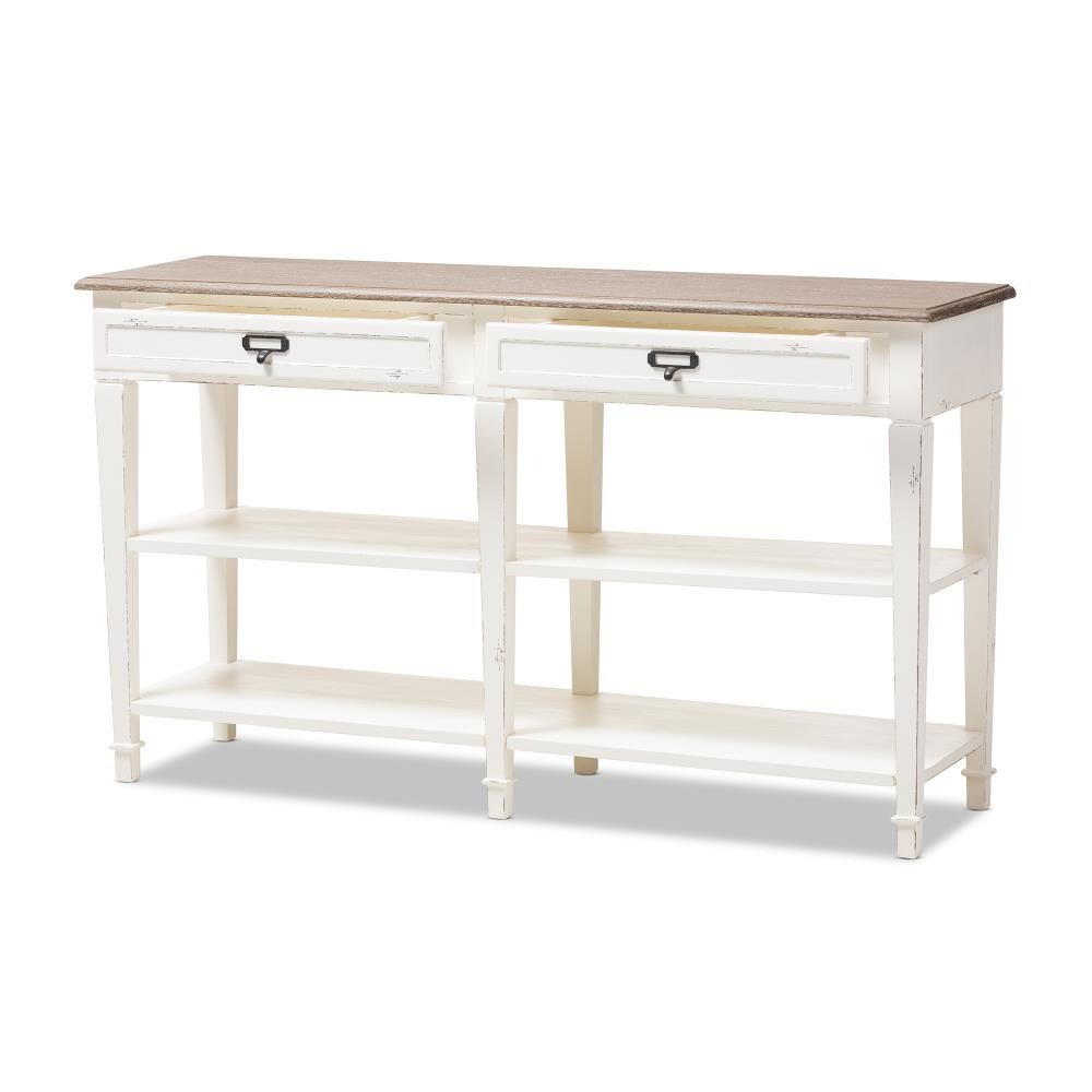 Baxton Studio Dauphine Vintage White Console Table at Lowes