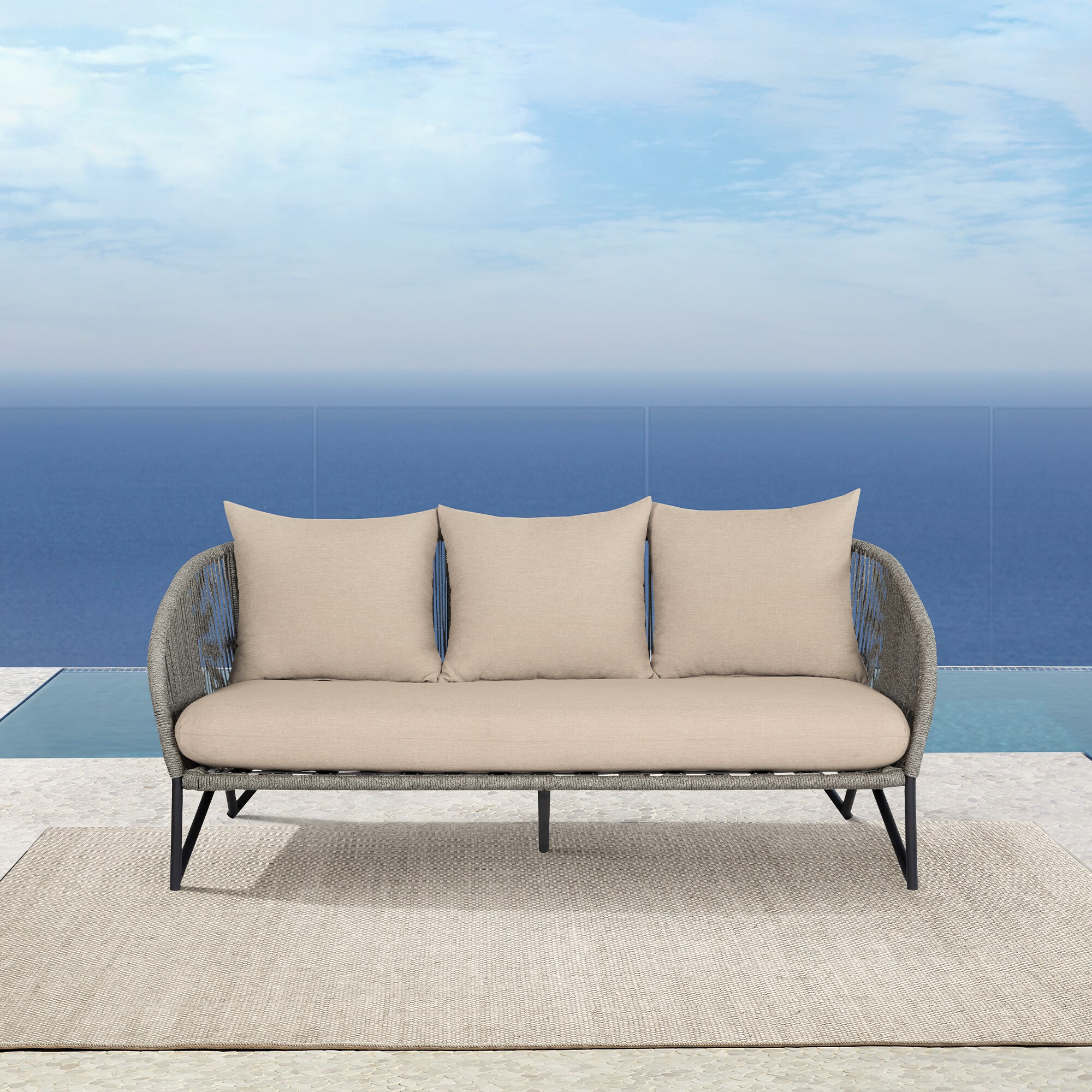 Armen Living LCBESOBLKTP Patio-Sofas-Daybeds - View #9