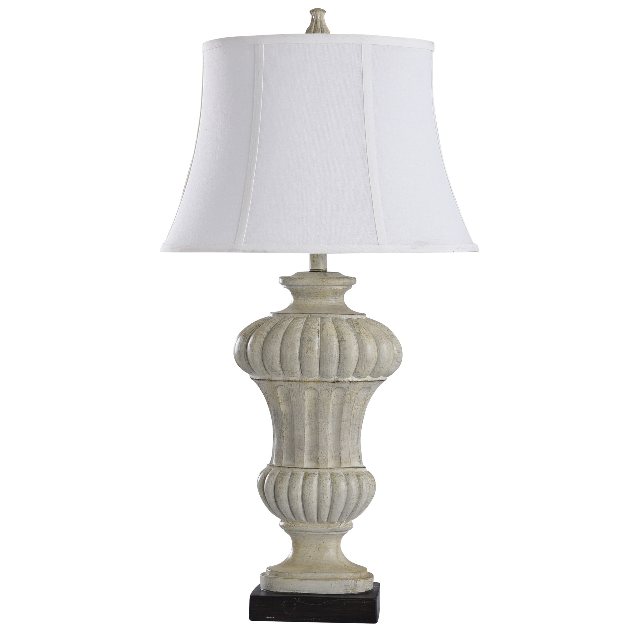 StyleCraft Home Collection L317409DS Sauga Cream 35-in Sauga Cream 3-Way Table Lamp with Fabric Shade