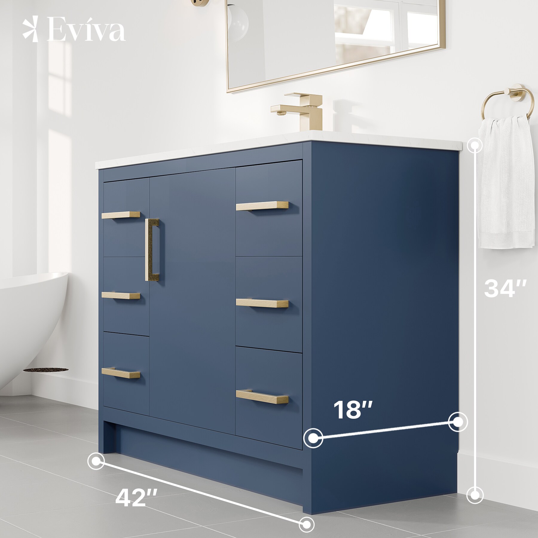 Eviva EVVN812-42X18DB Bath-Vanity-Combo - View #2