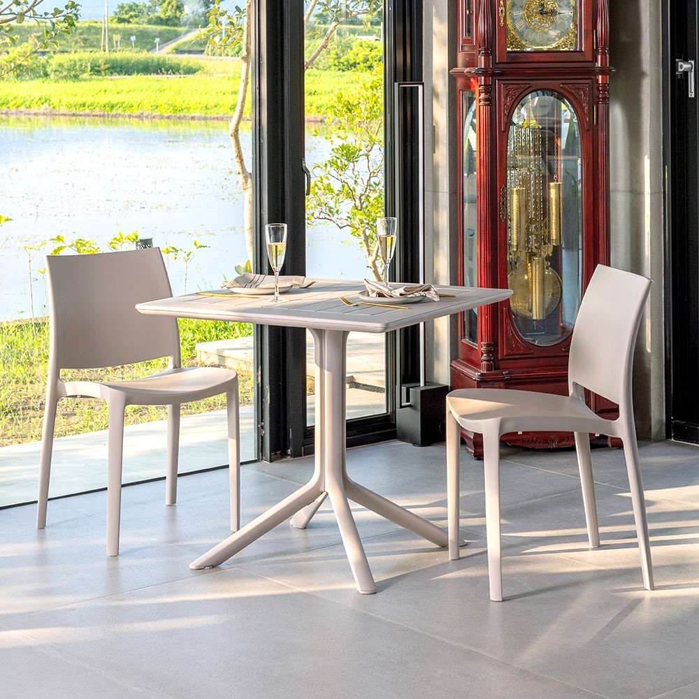 Lagoon 7155G6-SSLGS Venice Square Rattan Outdoor Dining Table 31.5-in W x 31.5-in L