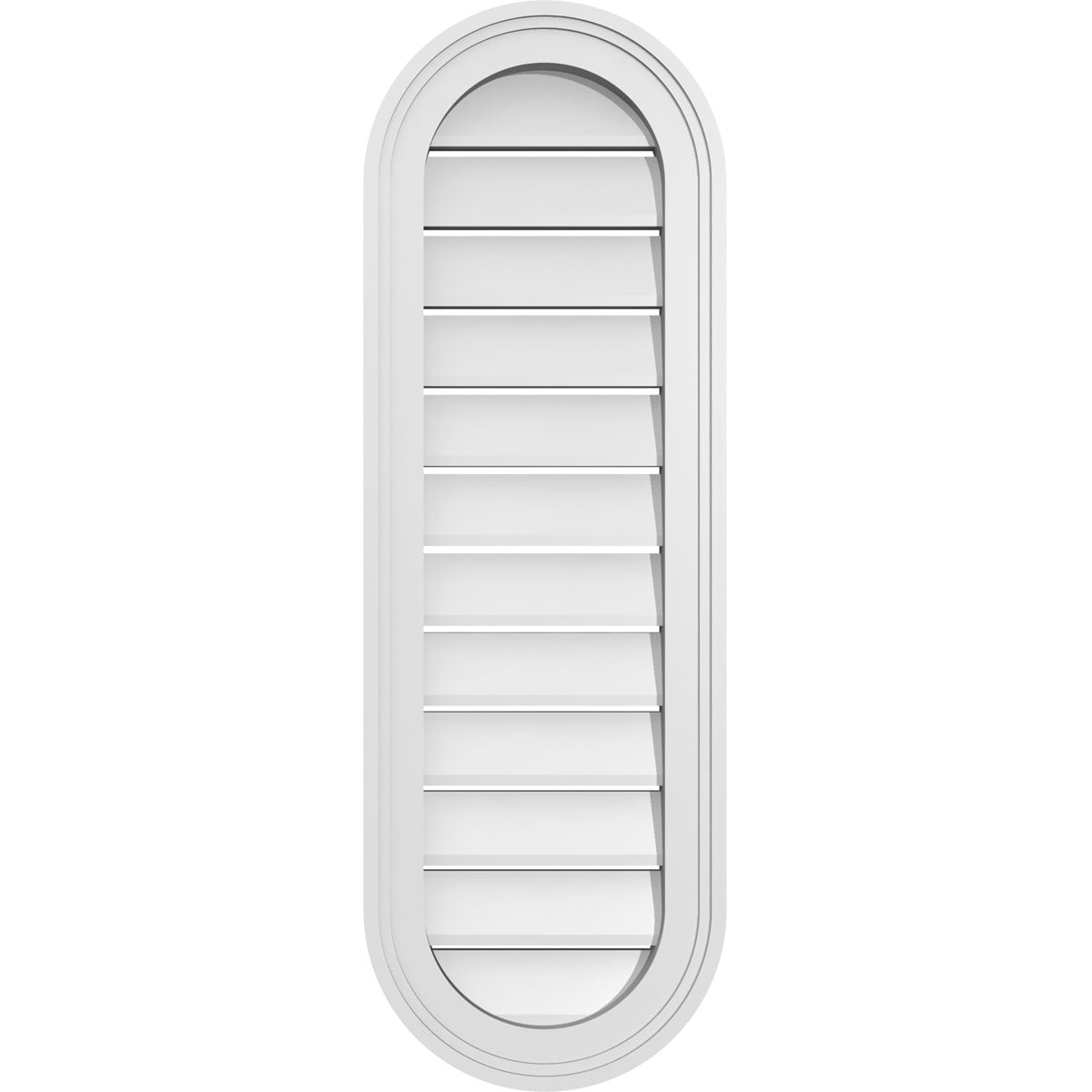 Ekena Millwork GVPVR12X3602SF 12-Inches x 36-Inches Off-white Oval PVC Gable Louver Vent