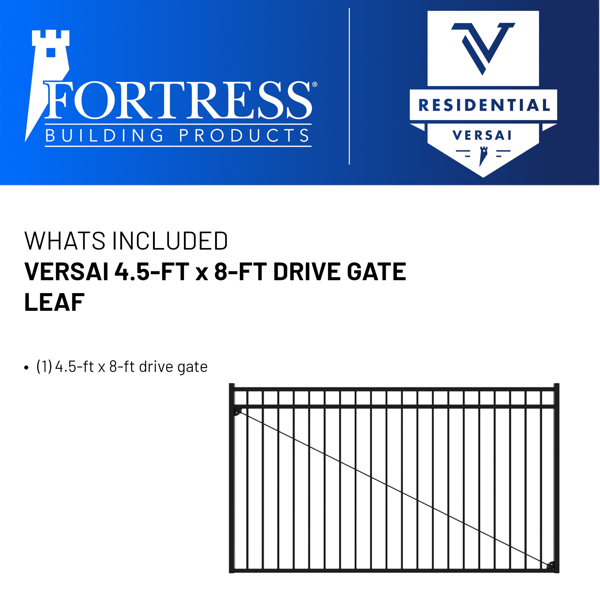 Fortress Building Products 4-1/2-ft H X 8-ft W Gloss Black Galvanized ...