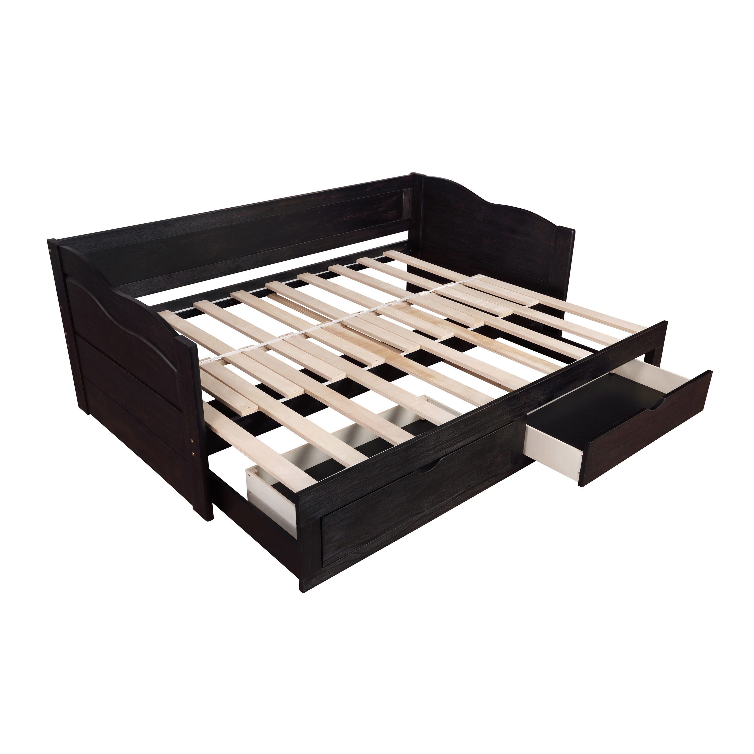 Furniture of America Redney Black Twin Wood Daybed with Storage at ...