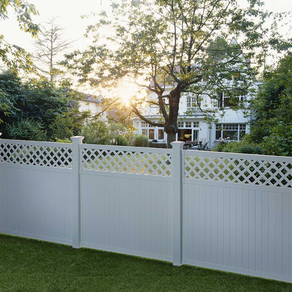 somerset 6 ft w white vinyl privacy fence panelfencing flat rails h x 6 ft 