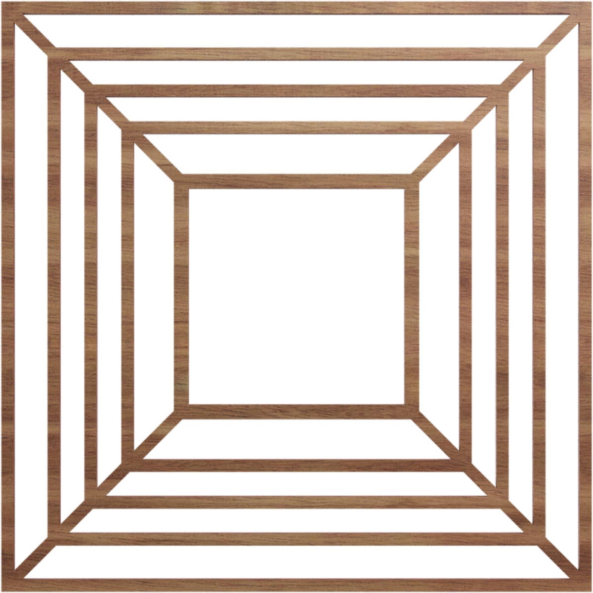 Ekena Millwork CMWP22X22X0375RAWA Raven Fretwork Pierced 22-in W x 22-in L Modern Walnut Wood Whole Ceiling Medallion
