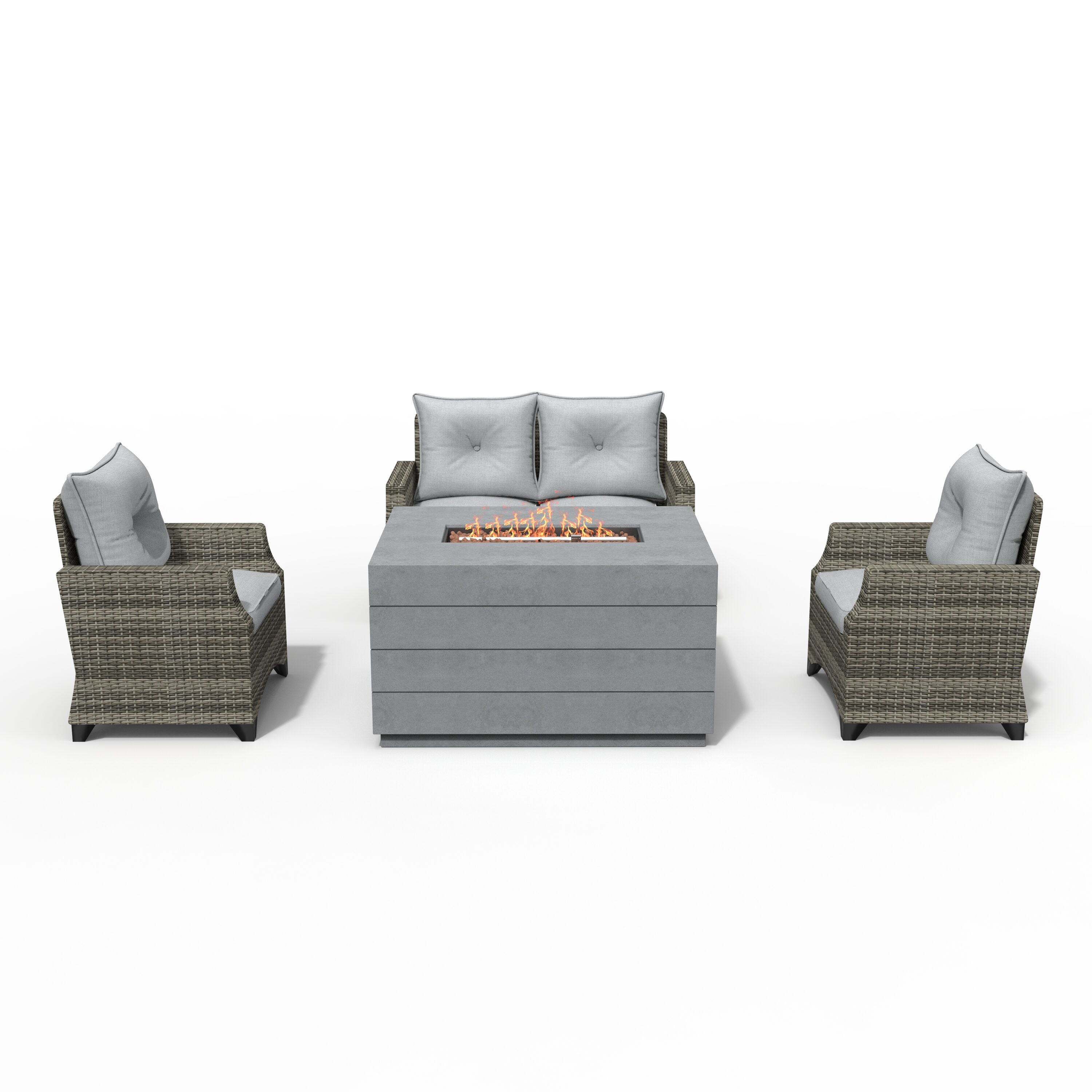 Direct Wicker DWG-1801P2150-GR Patio-Conversation-Sets - View #5