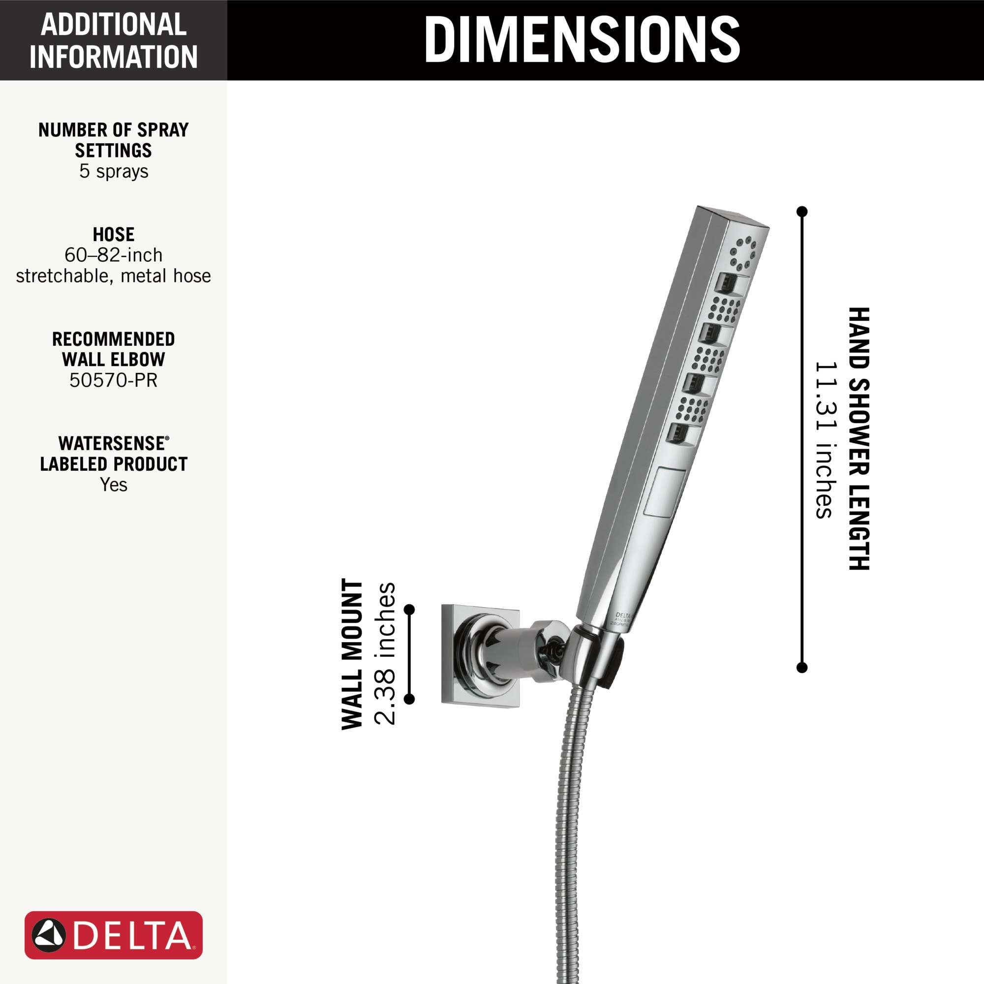 Delta 55140-PR Fixed-Showerhead - View #3