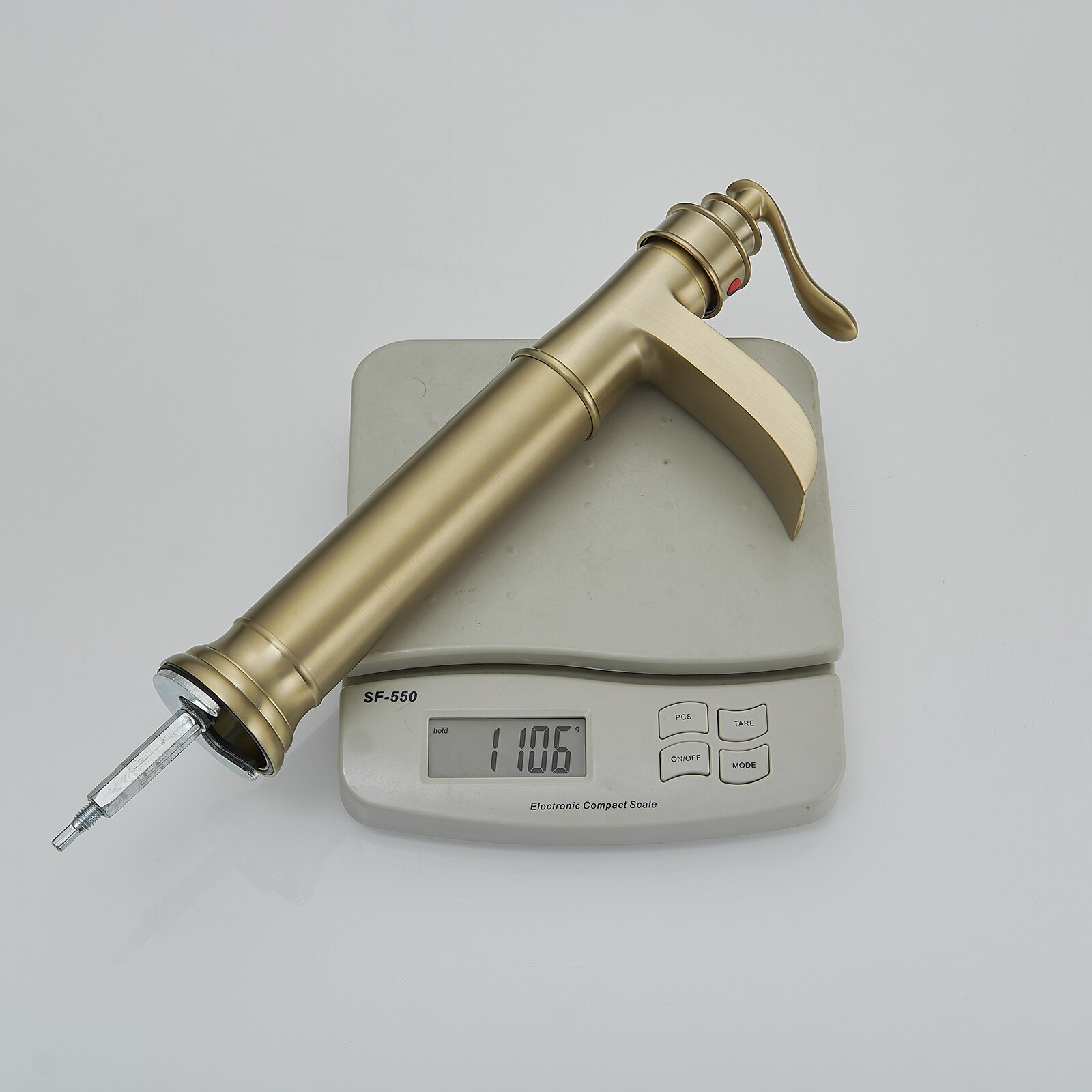 Brushed Gold Single Handle High-Arc Bathroom Faucet