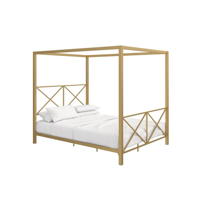 Dhp Gold Queen Canopy Bed In The Beds, Gold Bed Frame Queen
