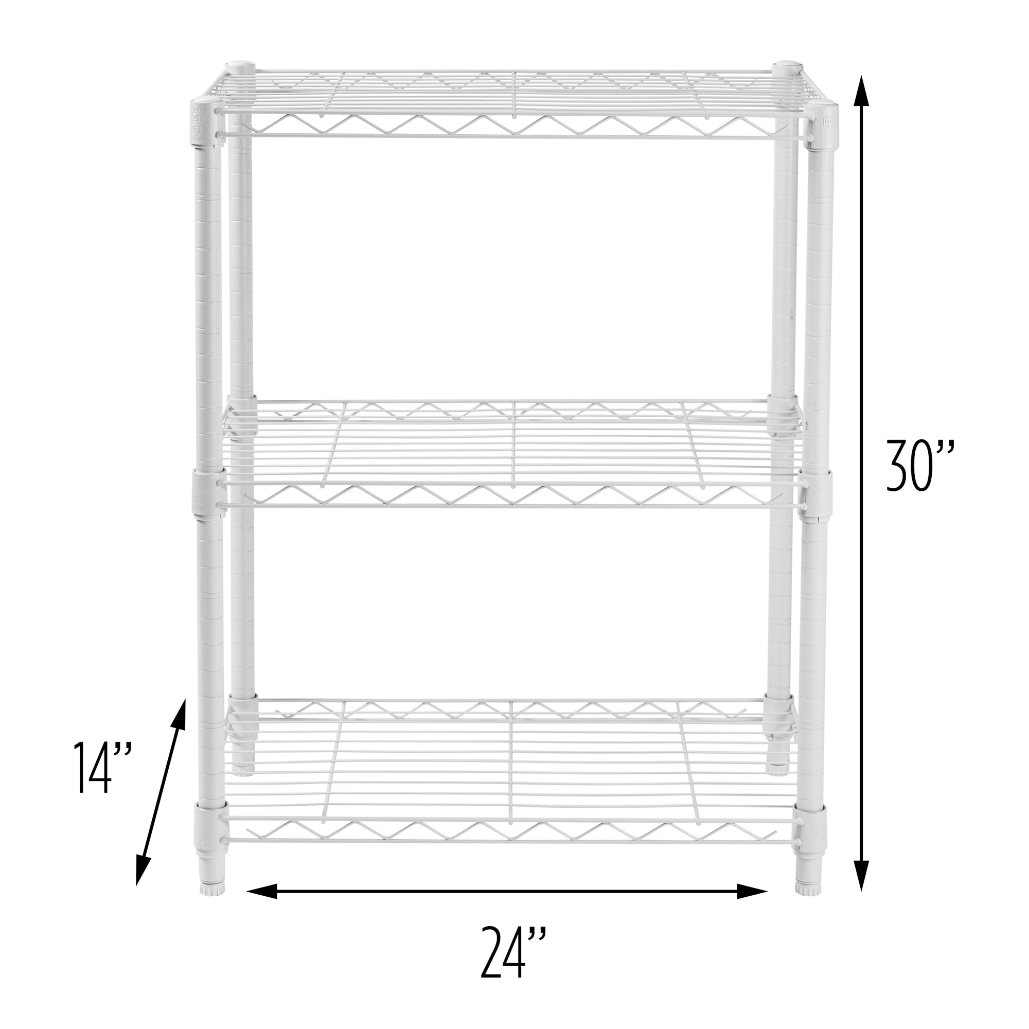 Heavy Duty Adjustable 3-Tier Steel Shelving Unit, White