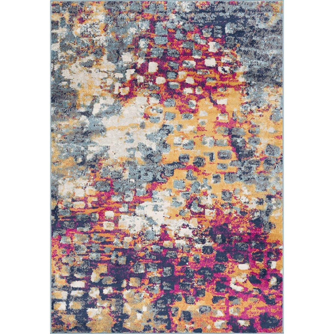 HomeRoots 4000393118 2 x 4 (ft) Polypropylene Multicoloured Rectangular Indoor Abstract Area rug