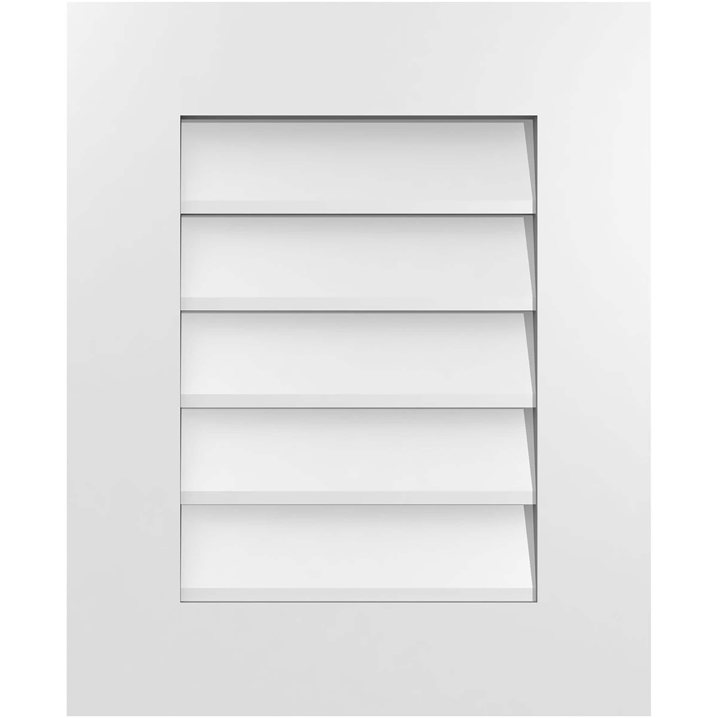 Ekena Millwork GVPVE18X2201SN 18-Inches x 22-Inches Off-white Rectangle PVC Gable Louver Vent