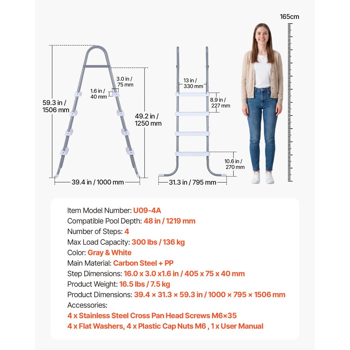 Loheer D01027R3J82 Above-Ground-Pool-Lad-Steps - View #7