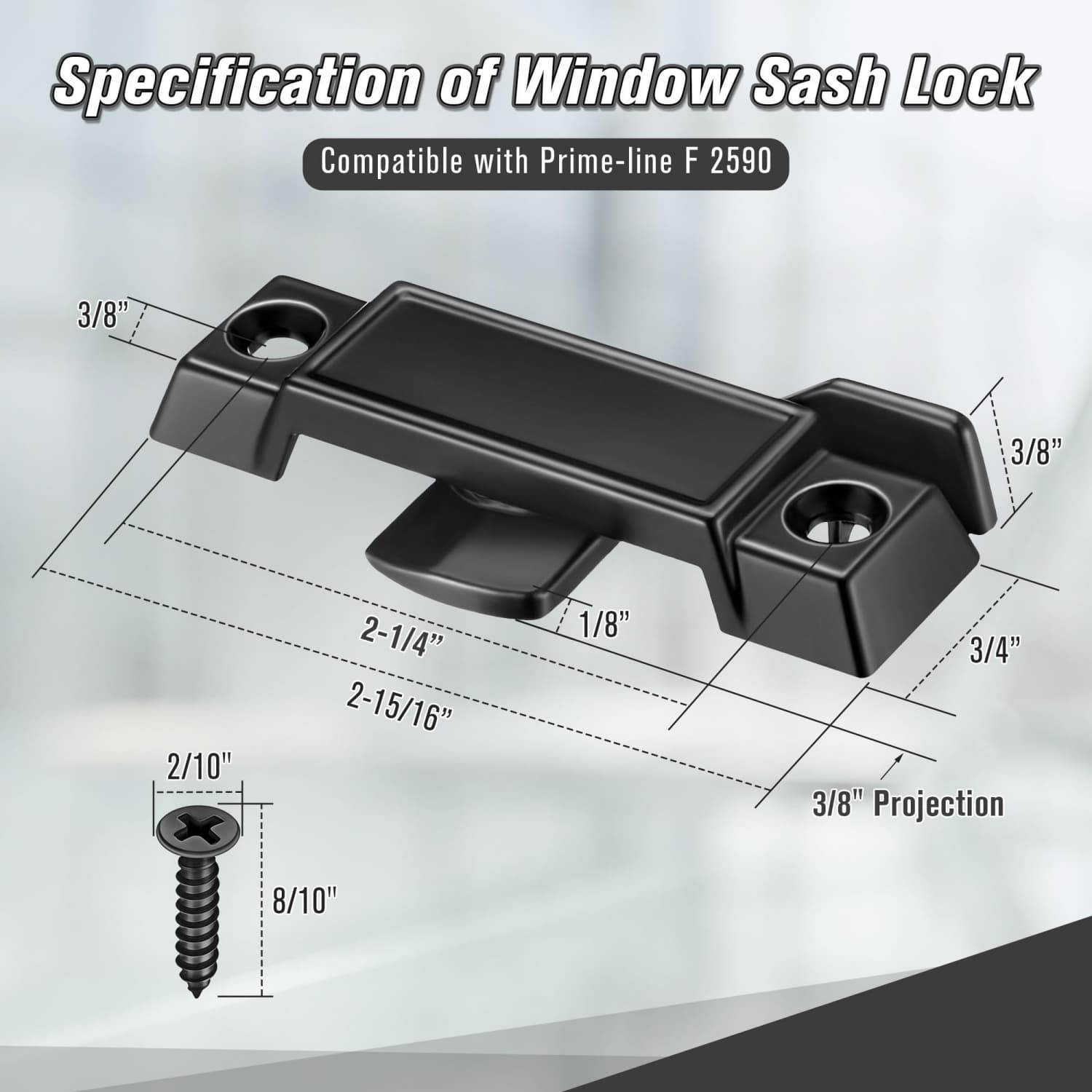 Angel Sar L2ZQYA728WSL02 Horizontal-Sliding-Window-Sash-Locks - View #3