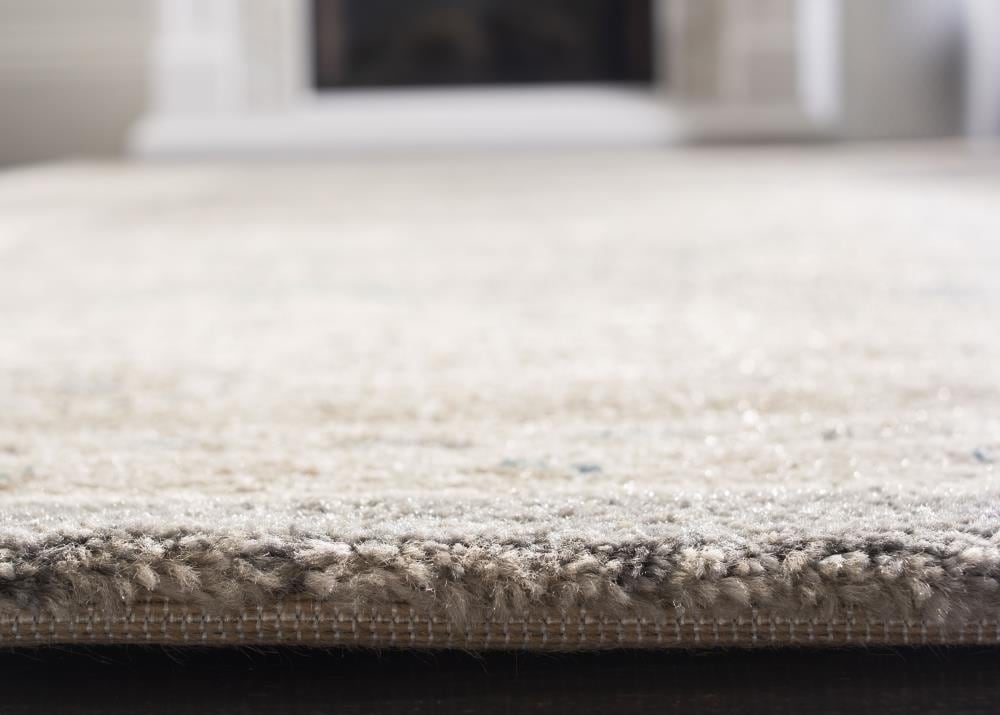 Sofia Light Grey and Beige Square Synthetic Area Rug