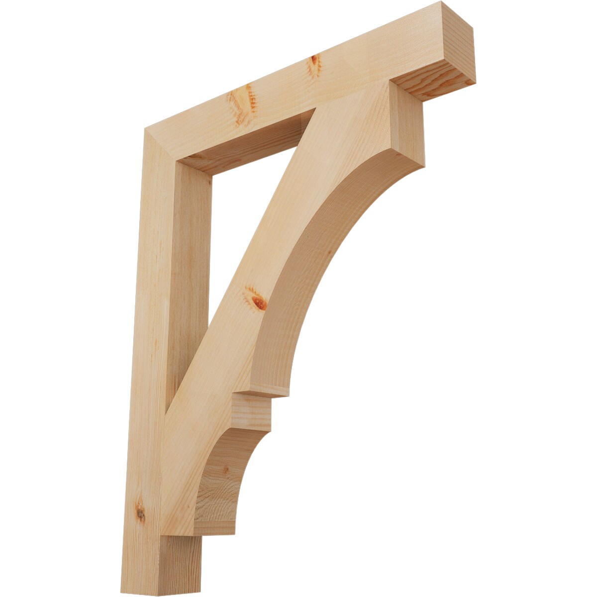 Ekena Millwork BKT04X28X36BOA05SDF Balboa block smooth 3-1/2-in x 28-in x 36-in Douglas fir Brown Wood Standard bracket