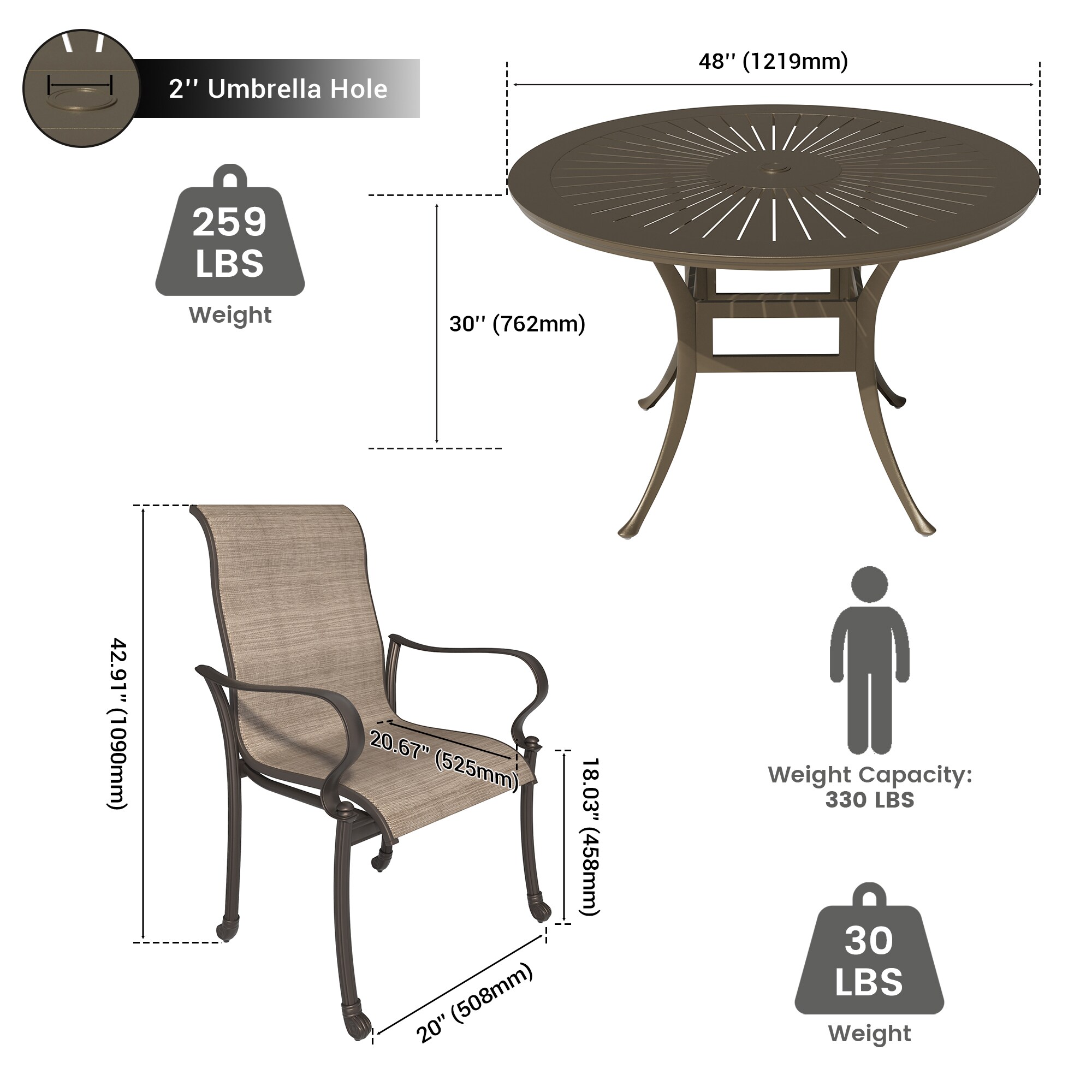 Clihome CL-ODTCG0CR Patio-Dining-Sets - View #7