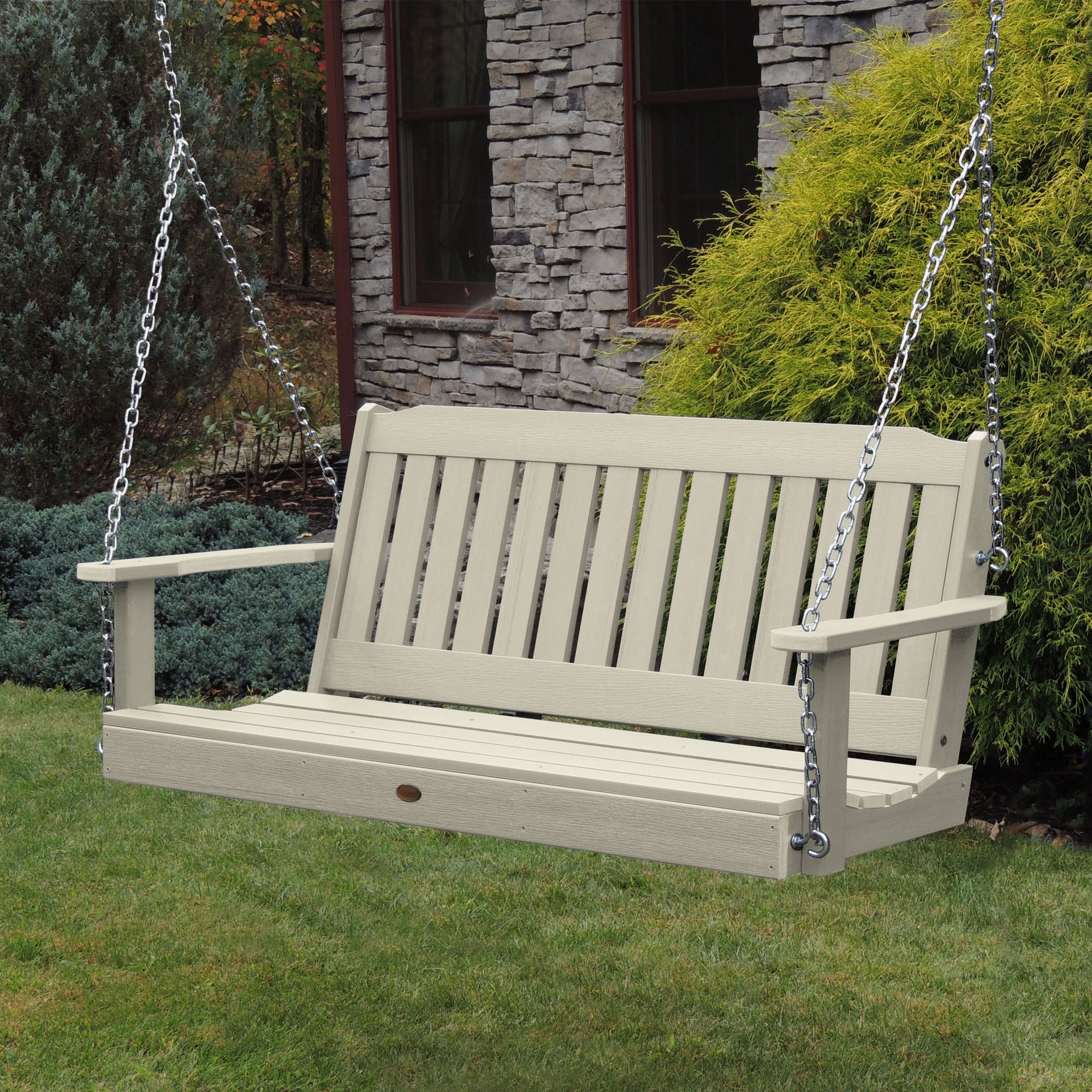 highwood AD-PORL1-WAE The Lehigh 3 -person Whitewash Recycled plastic Outdoor Swing