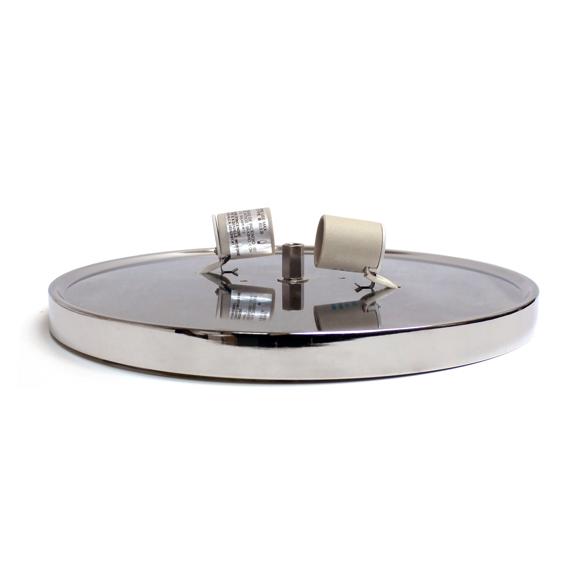 Elegant Blossom Chrome Glass 2-Light Flush Mount Ceiling Fixture