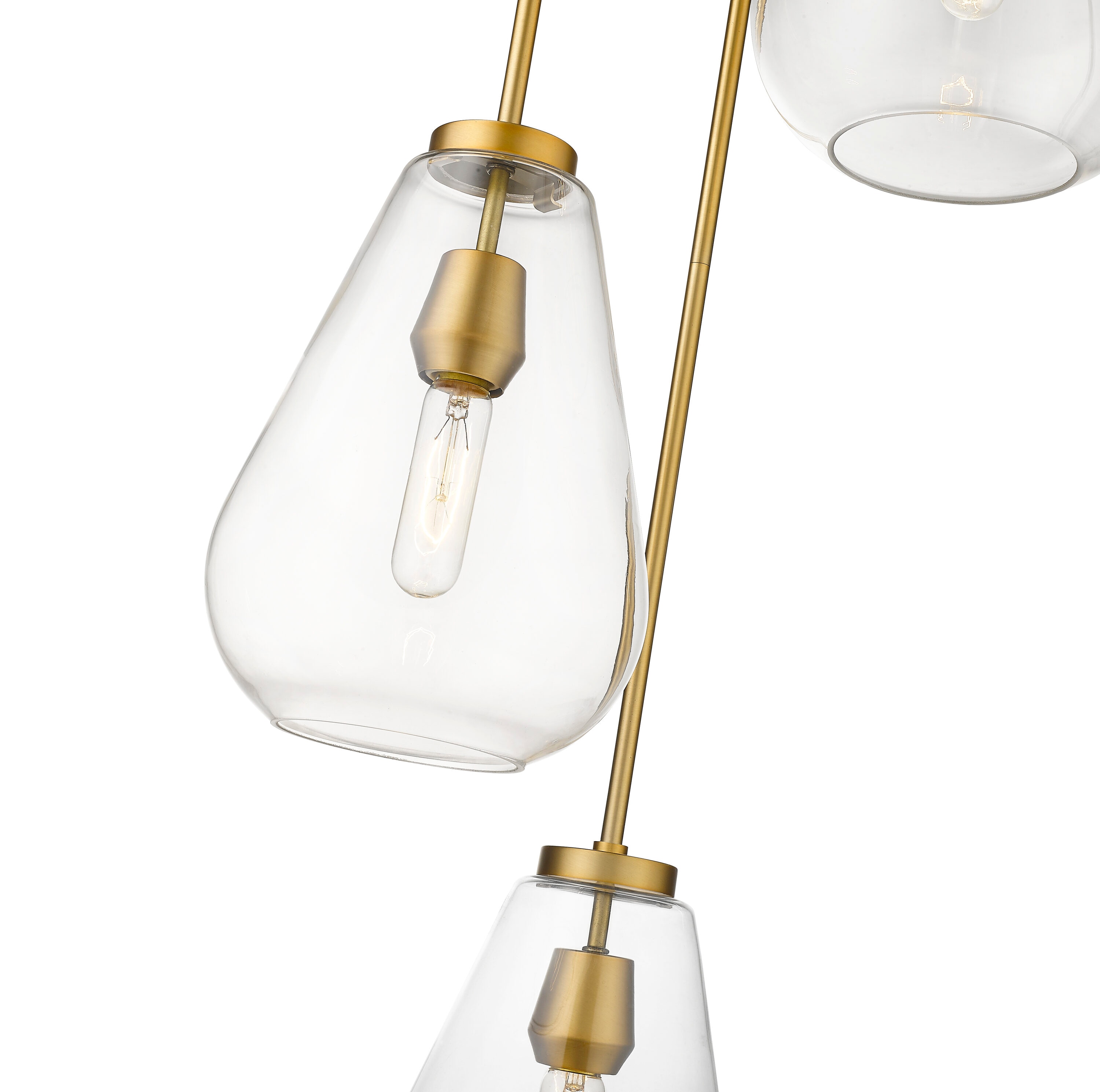 Z-Lite Ayra store 1 Light Pendant 488P8-OBR Olde Brass Dimmable Glass 8