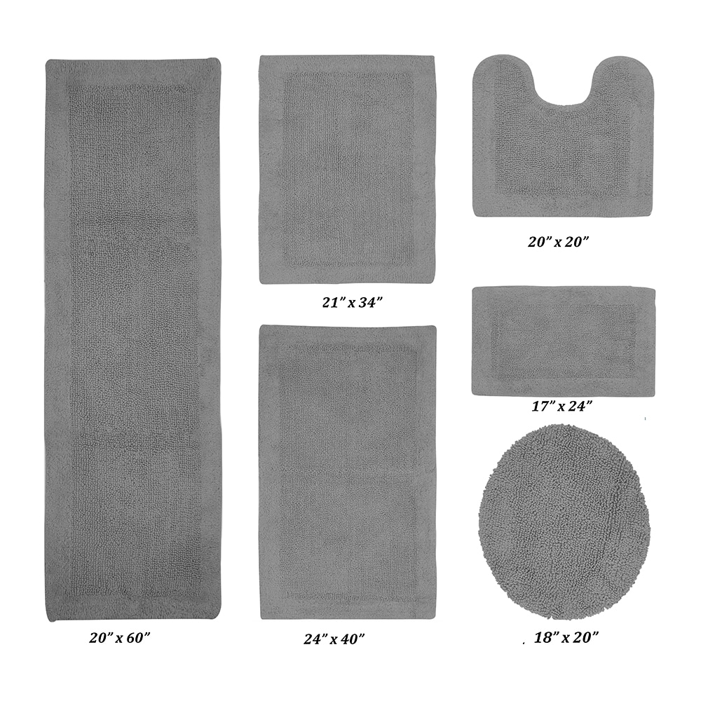 Better Trends Trier 2pc Set Bath Rug 20-in x 30-in Grey Cotton Bath Rug in  the Bathroom Rugs & Mats department at