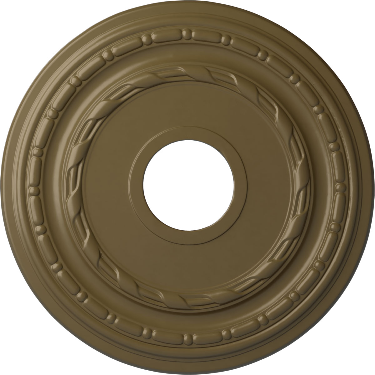Ekena Millwork CM15DUMMF Dublin 15.375-in W x 15.375-in L Painted Mississippi Mud Polyurethane Whole Ceiling Medallion