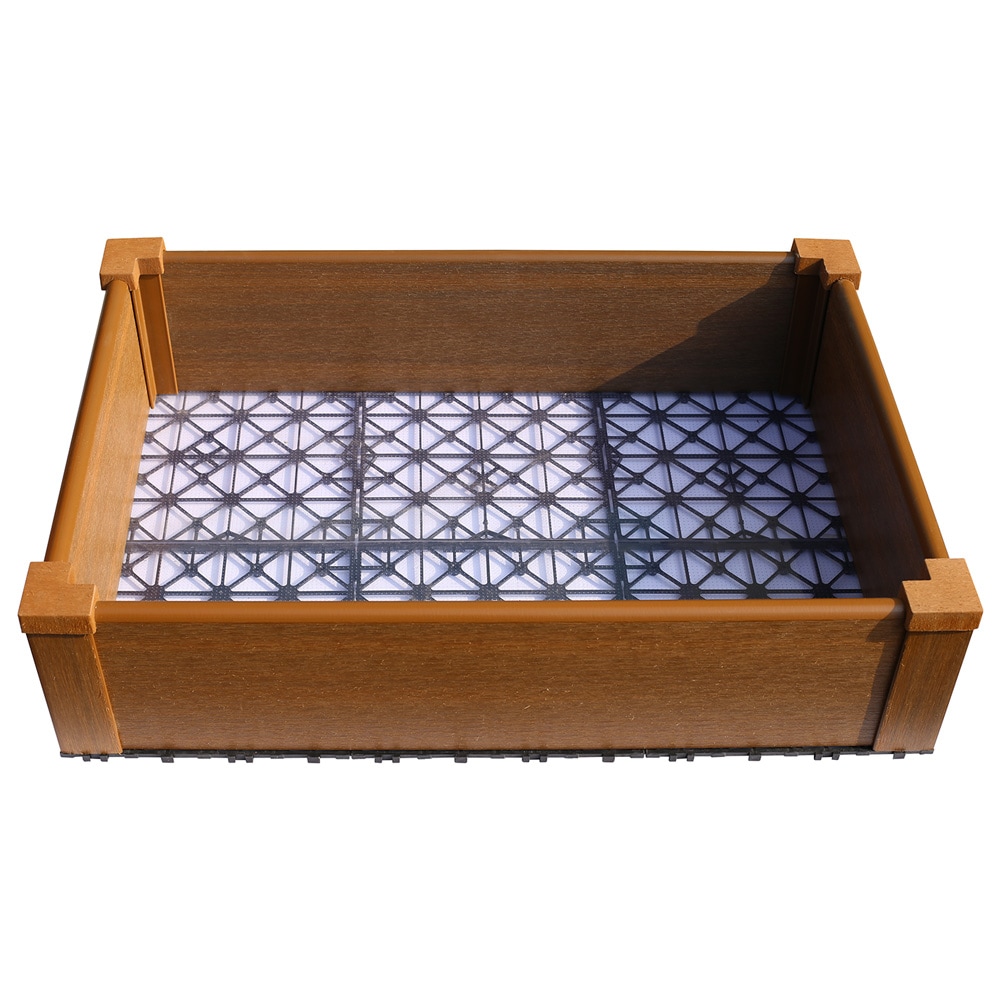 NewTechWood US-QD-PB-23-TK Rectangle 15-in W x 24-in L Brown Mixed/Composite Indoor/Outdoor Planter