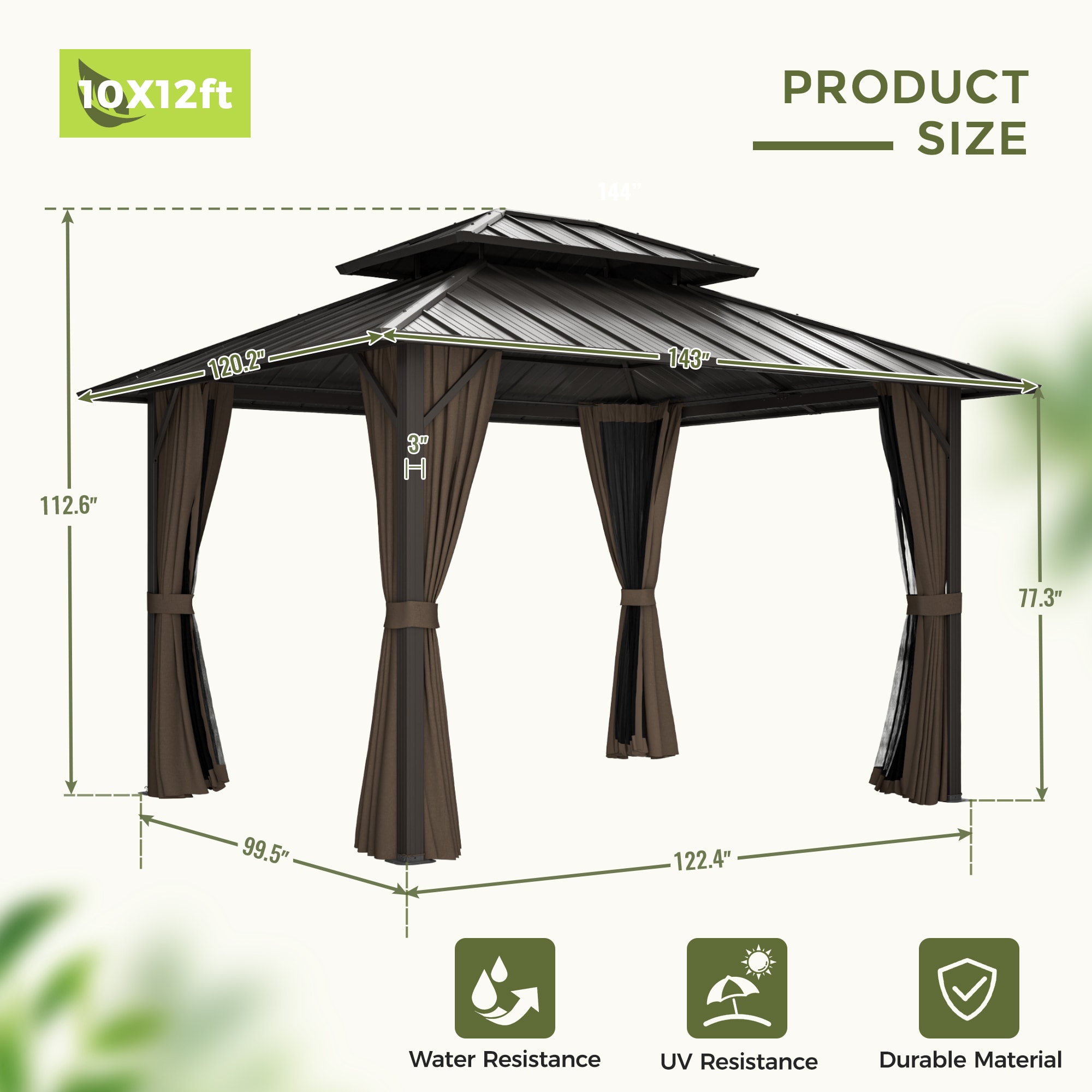  EL-ZPTPSJ-1012-Z-WL3 Wood-Resin-Gazebos - View #2