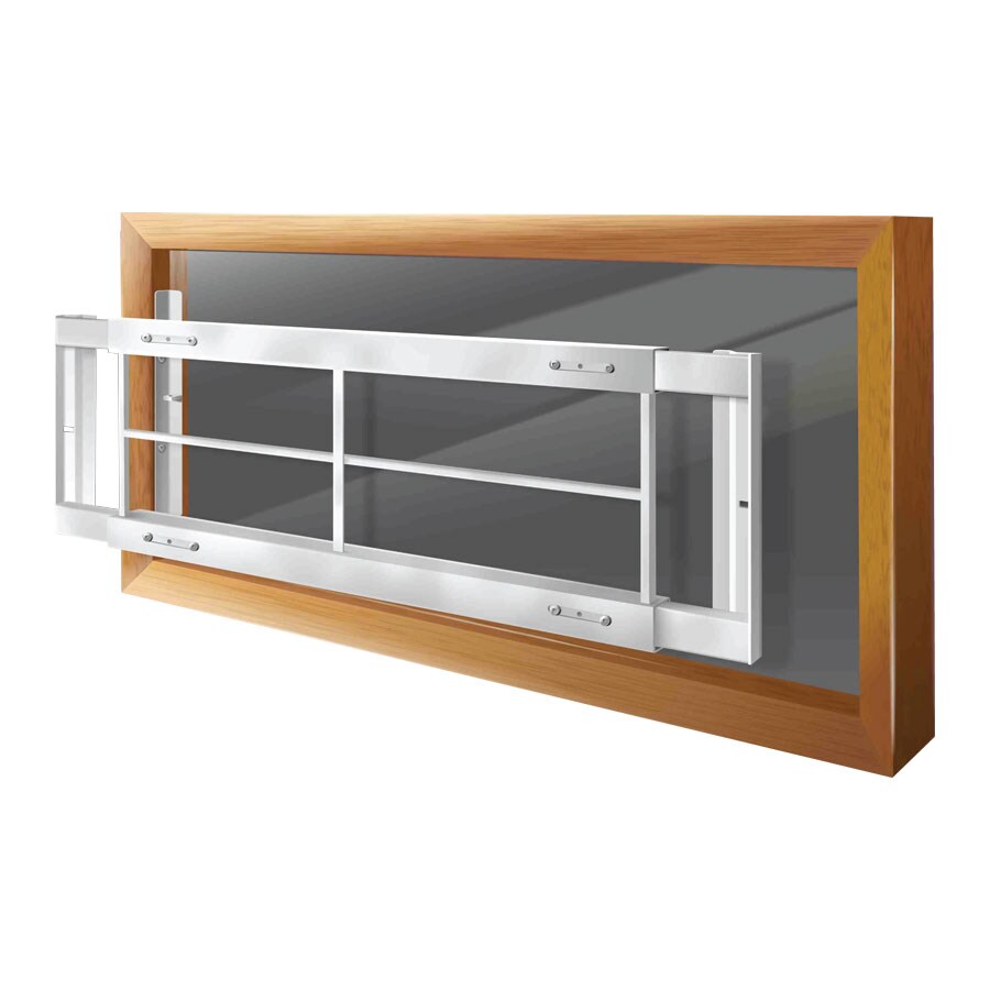 Mr. Goodbar S203 C 62-74 C 62-in x 12-in White Steel Removable Window Security Bar