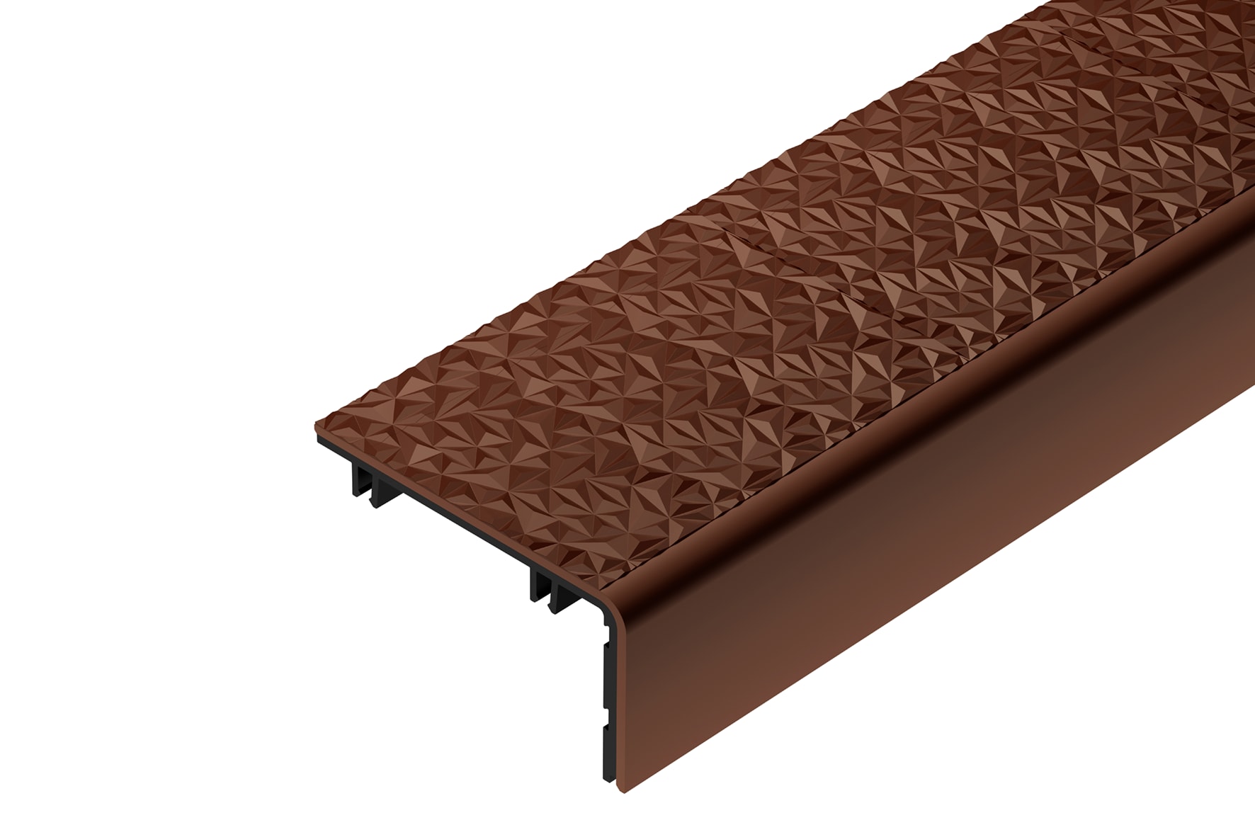 Schluter Systems TVL60NB/200 Trep-V 1.25-in W x 79-in L Nut brown PVC Stair nose Tile Edge Trim