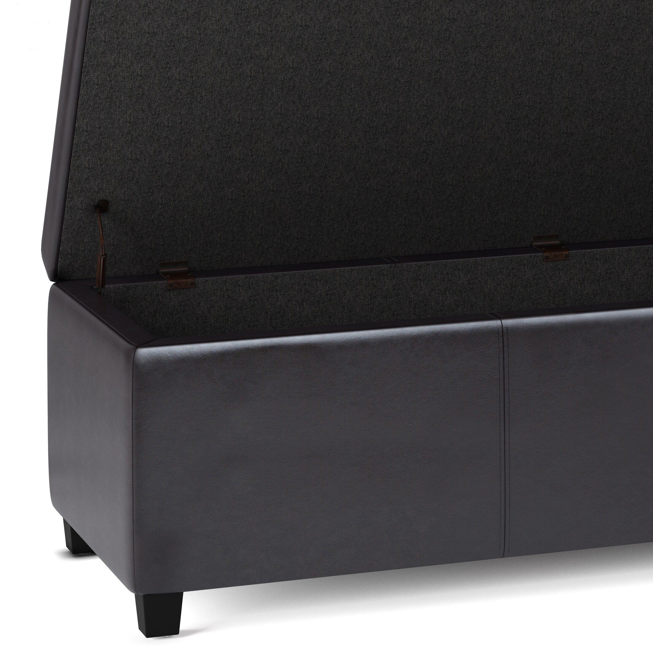 Tanners Brown Faux Leather Extra Large Storage Ottoman Bench