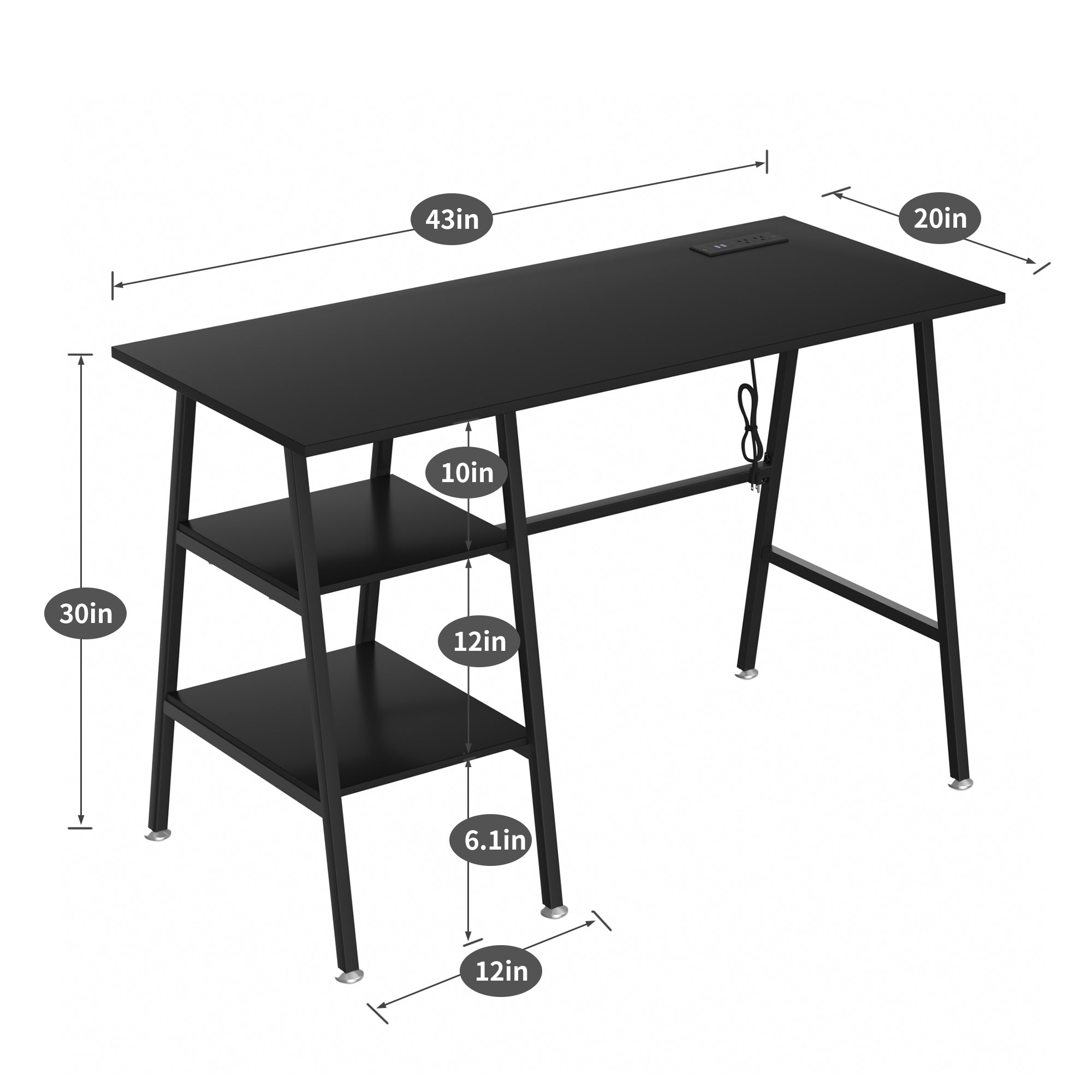 Vecelo LOE-DC-CD01-BLK-UP desks - View #2