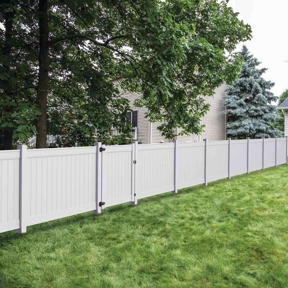Freedom Emblem 5-ft H x 8-ft W White Vinyl Flat-top Fence Panel in the Vinyl Fencing department at Lowes