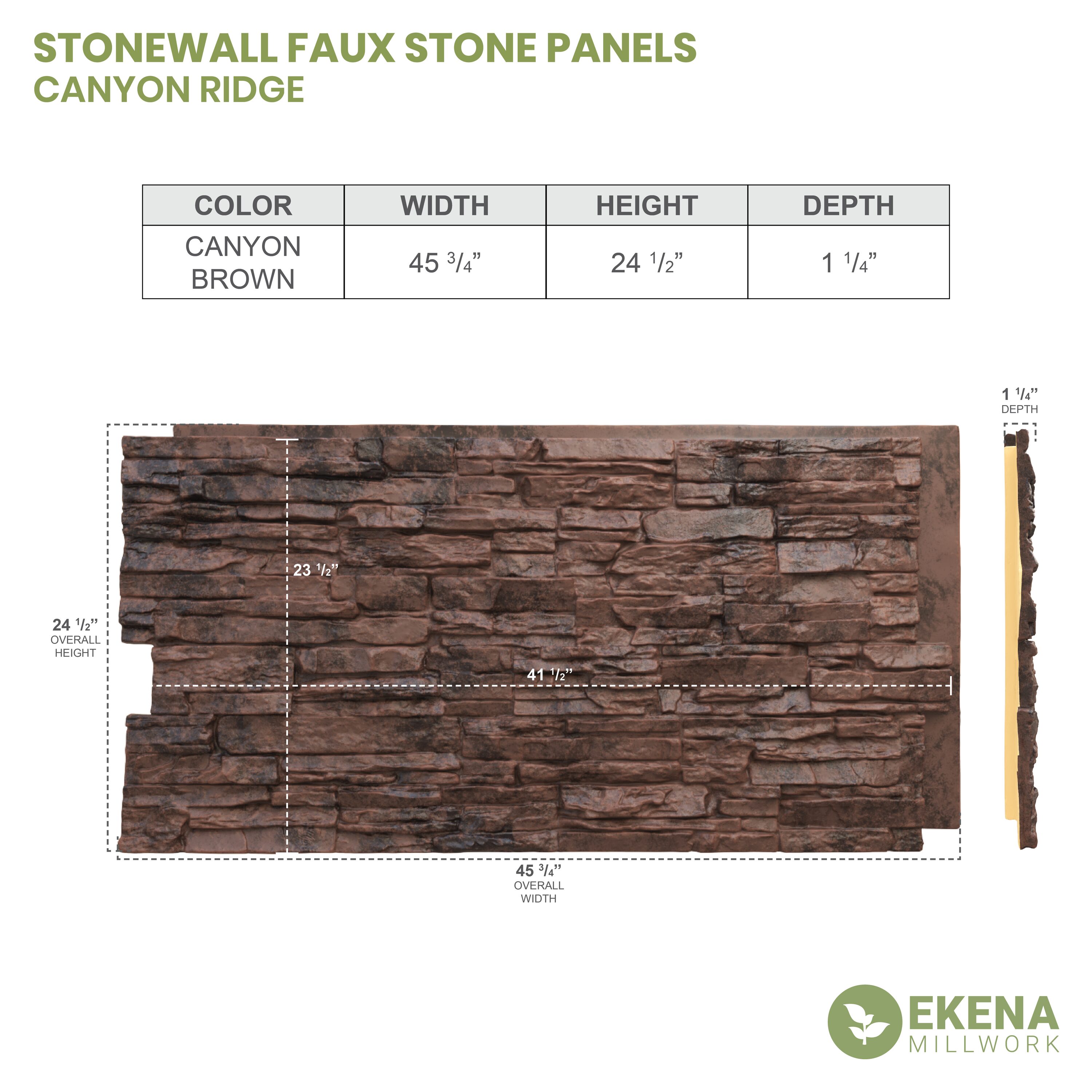 Ekena Millwork PNU24X48CNCB Stone-Veneer - View #18