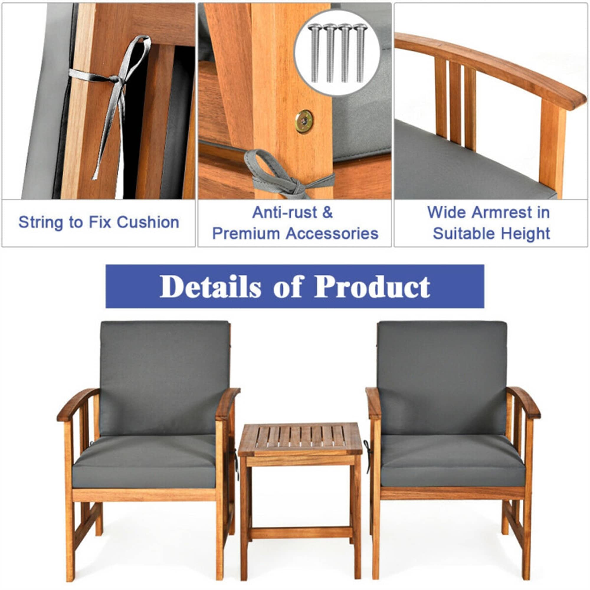 BABOOM BOM-63885GR-CO Patio-Conversation-Sets - View #6