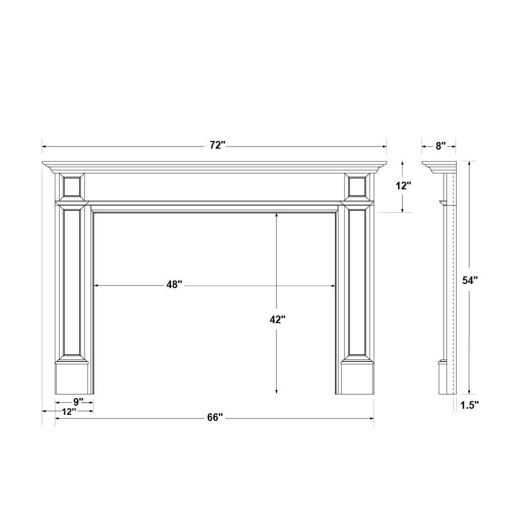 Modern Ember LENWOOD-4842-WP Mantel-Surrounds-Pilasters - View #6