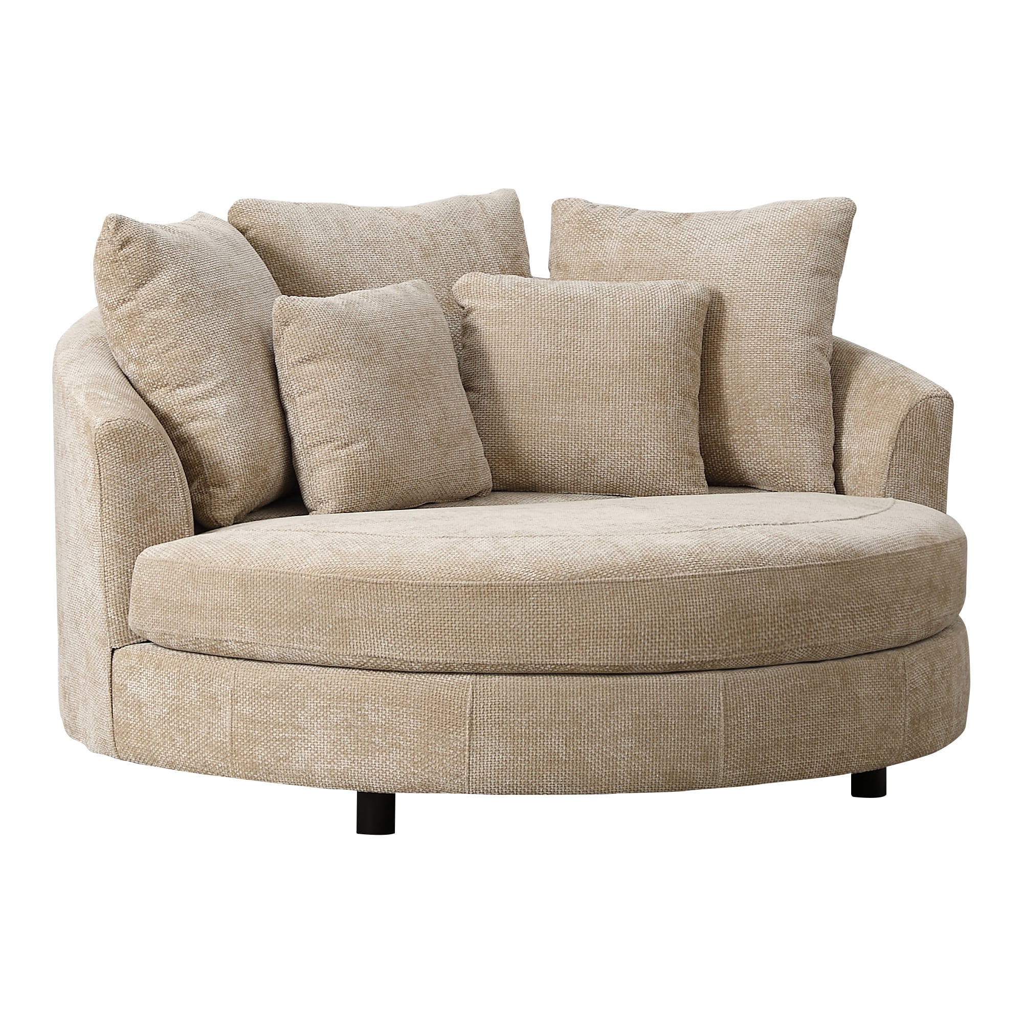 Hrinhom HC-W1104-WHEAT Modern WHEAT Chenille Barrel Chair
