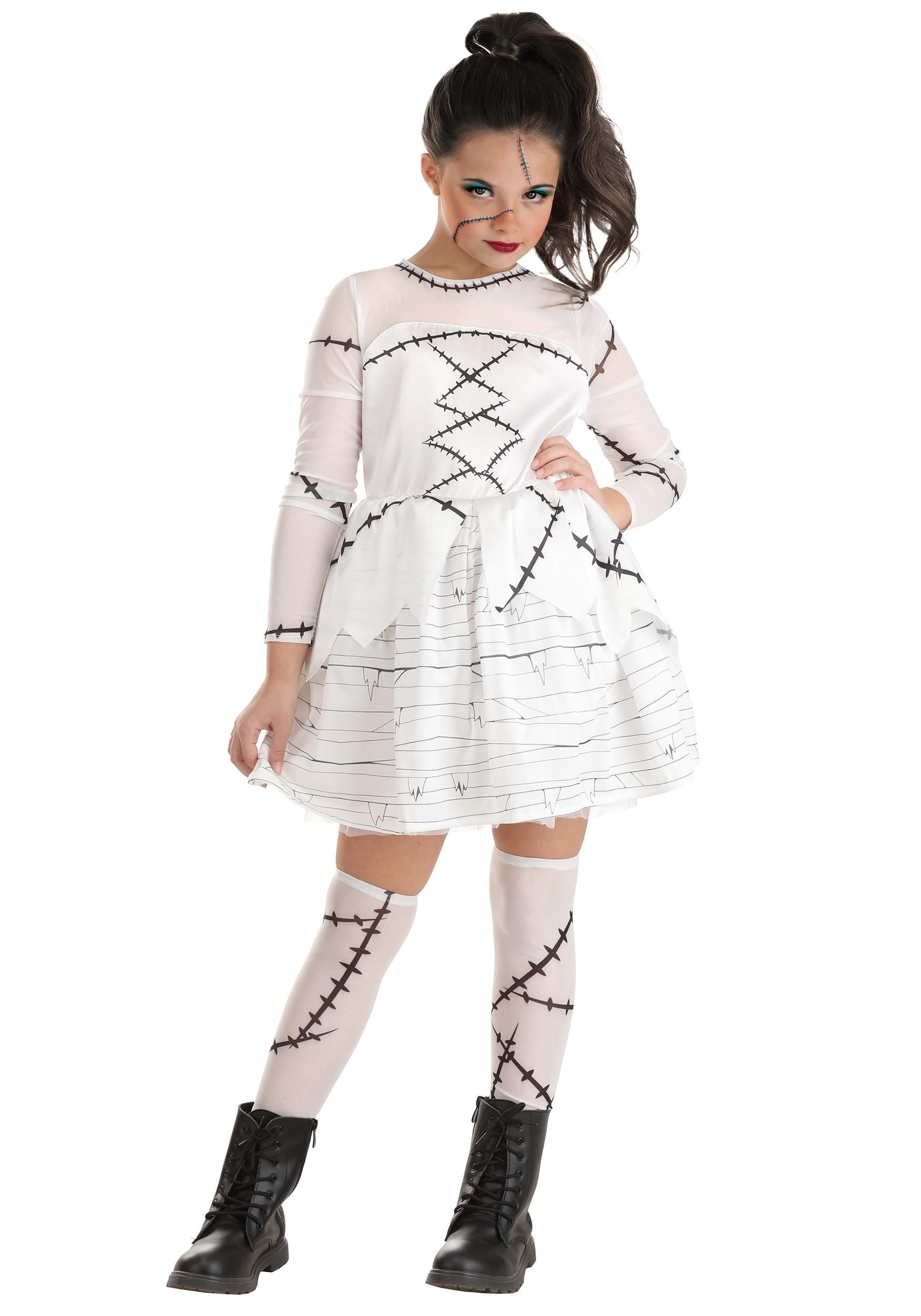 HalloweenCostumes.com FUN4753CH FUN Costumes Bride of Frankenstein Costume Kid's Dress Small