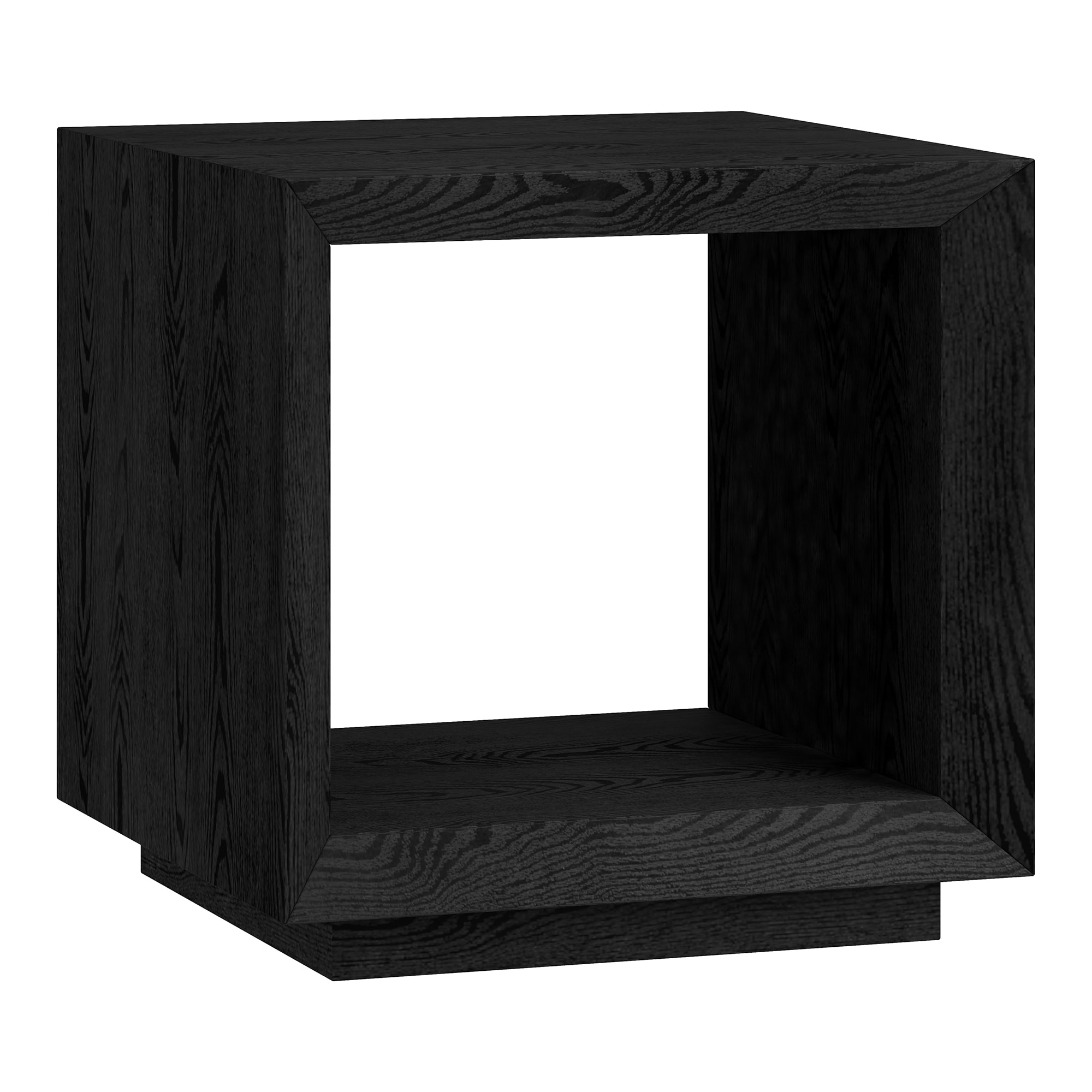Hailey Home ST2040 Tannen 22-in W x 22-in H Black Grain Composite Rectangular Modern End Table Assembly Required