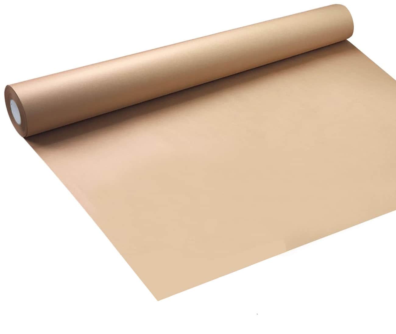 Etokfoks brown kraft wrapping paper roll 17 8 inches wide x 1200 inches long 100 feet 70gsm 50 lb for packing crafts and decor #LETF3JG5K